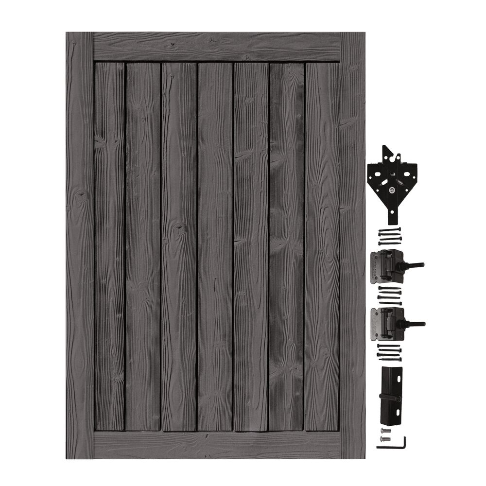 CATALYST 644284 6-ft H x 4-ft W Dark Gray Oak Privacy Composite Fence Gate