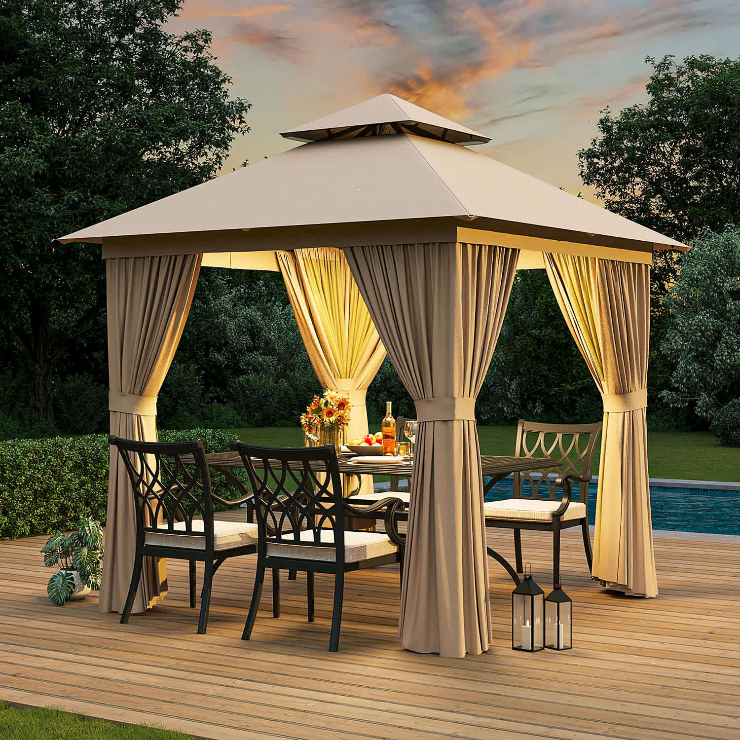 Sunmthink GBSM50E45 Wood-Resin-Gazebos - View #2