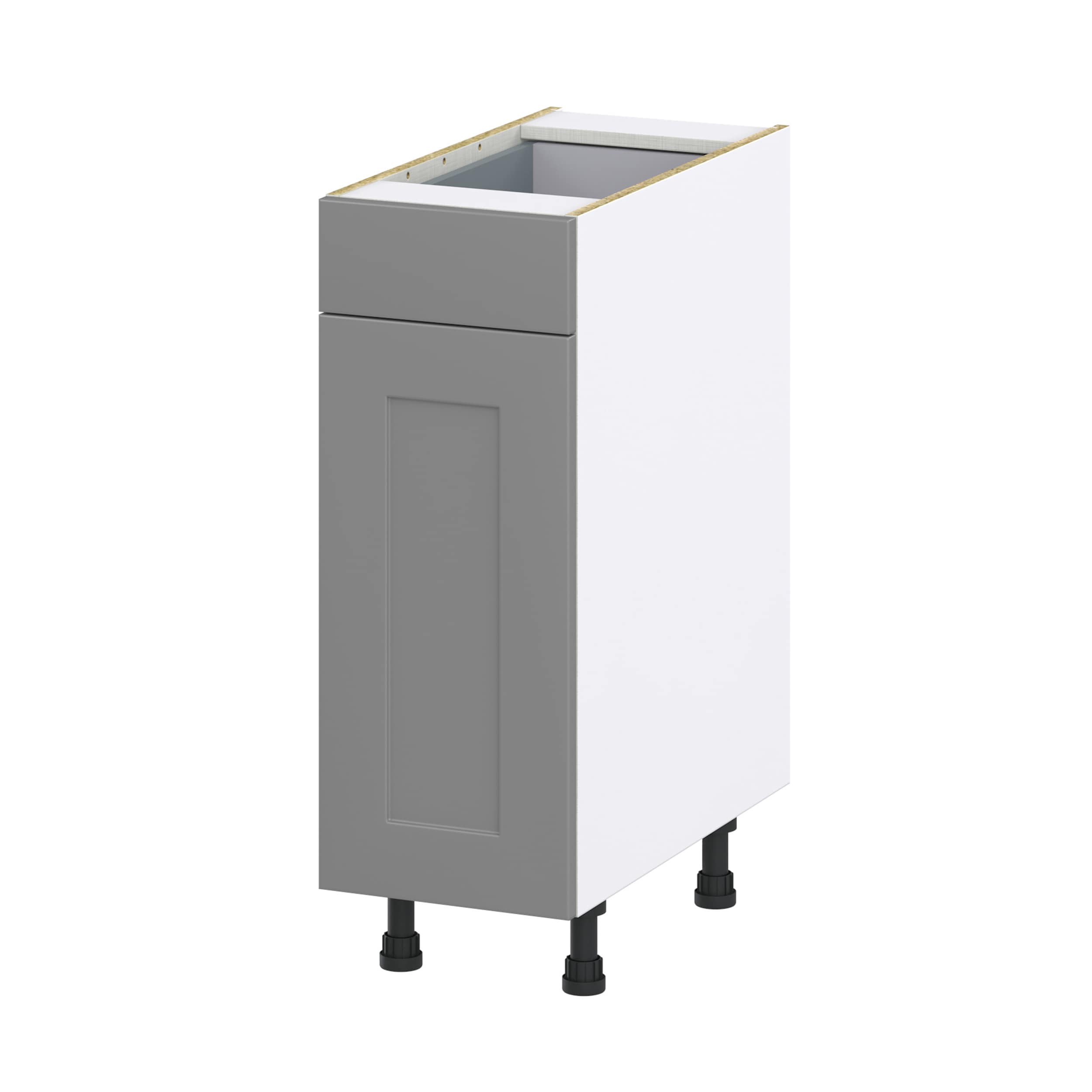 Hugo&Borg Beaumont 12-in W x 34.5-in H x 21-in D Slate Gray 1-Drawer Base Fully Assembled Cabinet (Recessed Panel Shaker Style)