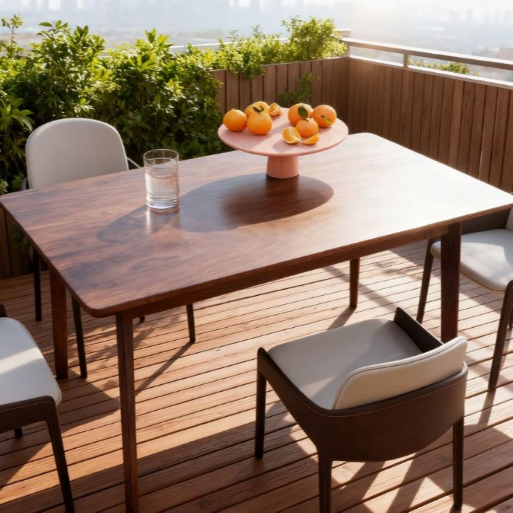 Hale 47.2 in. Mid-Century Modern Rectangle Dining Table with Reinforced Frame - Walnut Finish