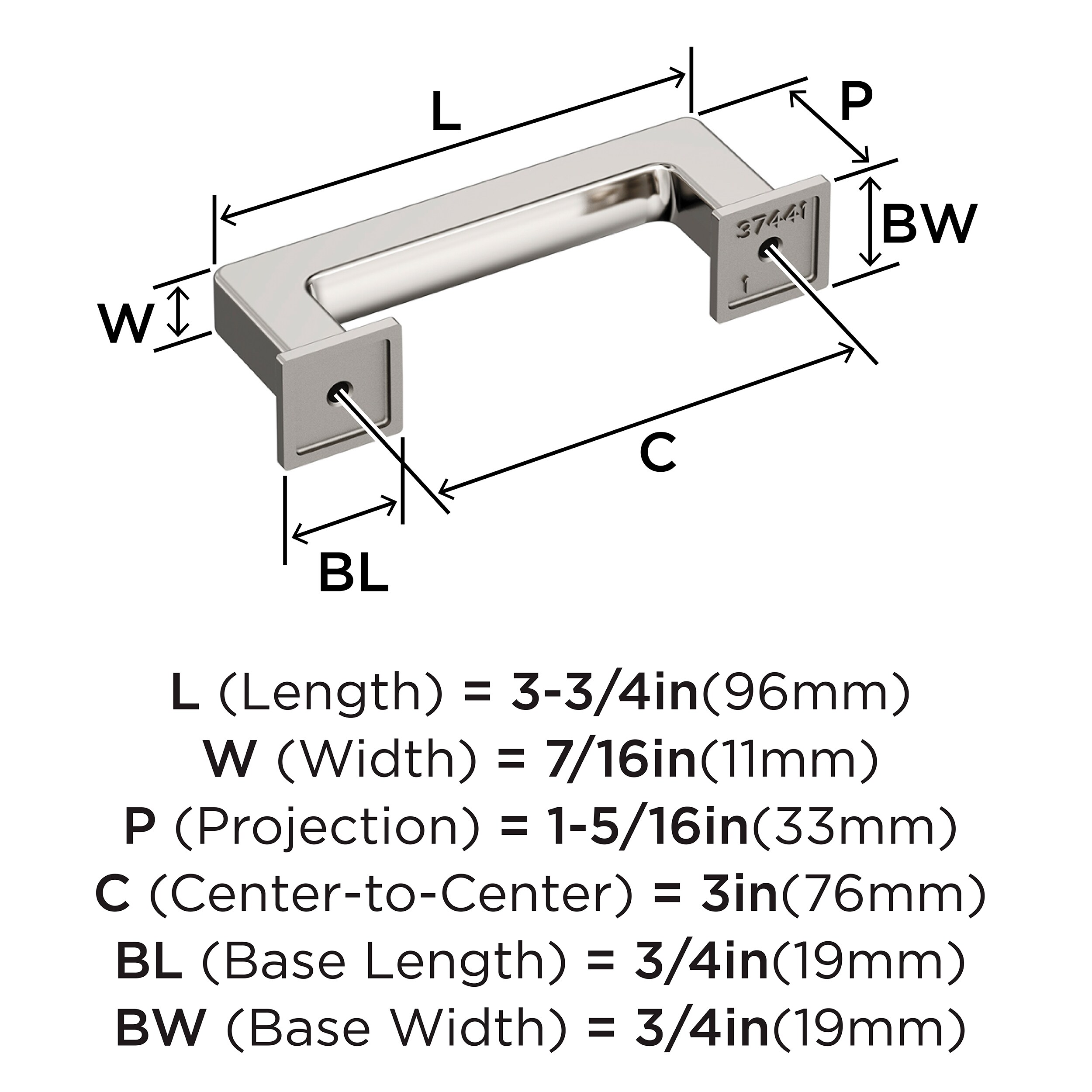 Amerock BP37441PN Cabinet-Pulls - View #4