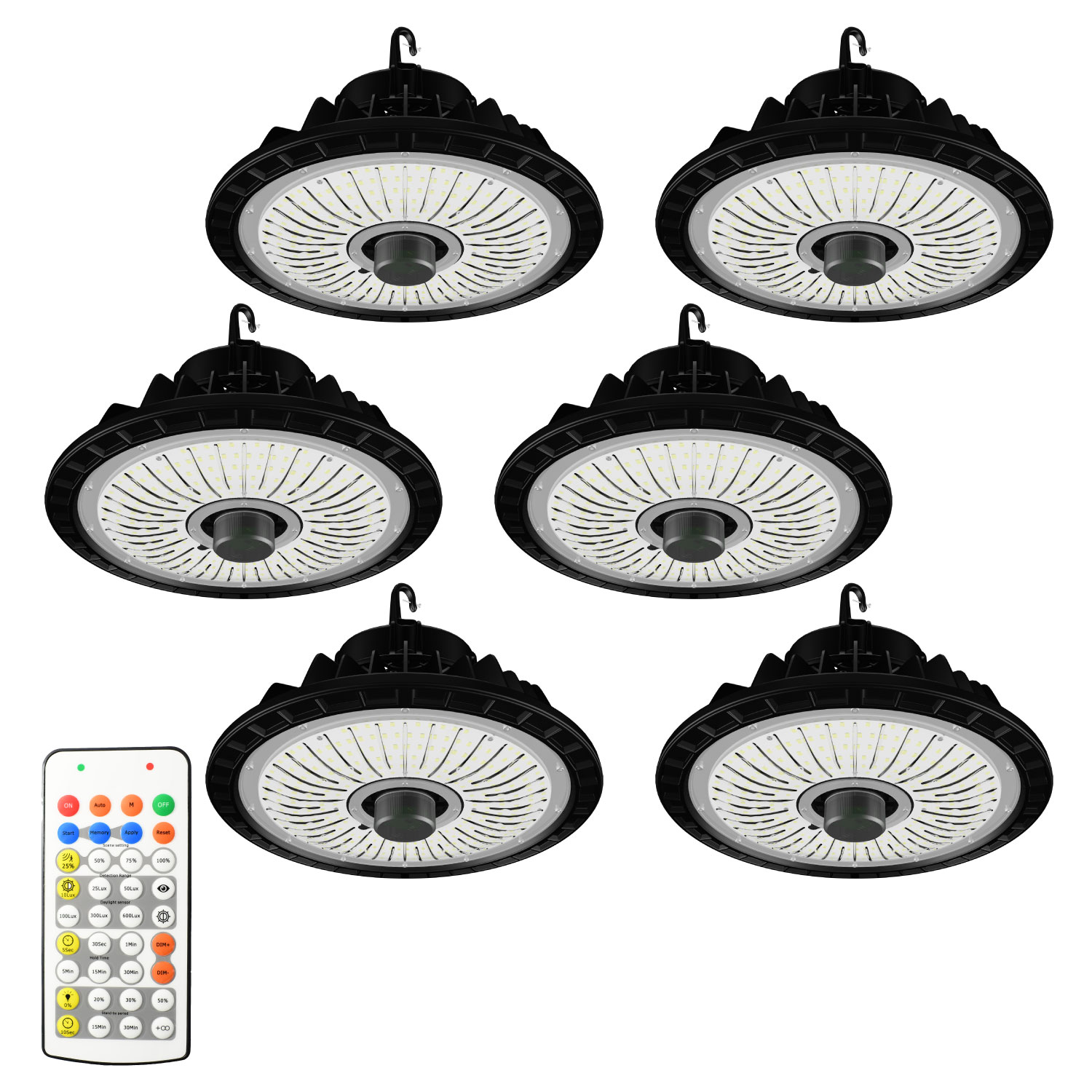 Promounts OSBL-150P-6PK 6 -Pack 12-in x 12-in 1 -Light 22500 -Lumen Adjustable Lumens 2600-K Daylight LED High Bay Light
