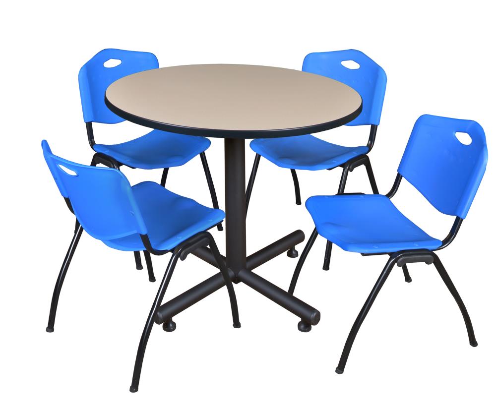 Regency TKB42RNDBE47BE Breakroom Off-White 4-Person Training Table (42-in W x 29-in H)