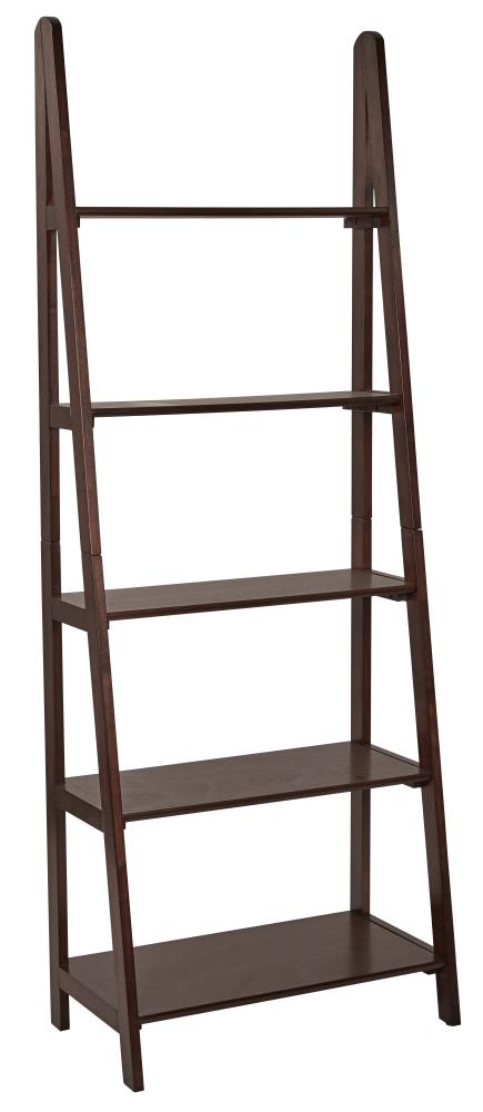 OSP Home Furnishings OSP Designs Espresso Wood 5-Shelf Ladder Bookcase ...