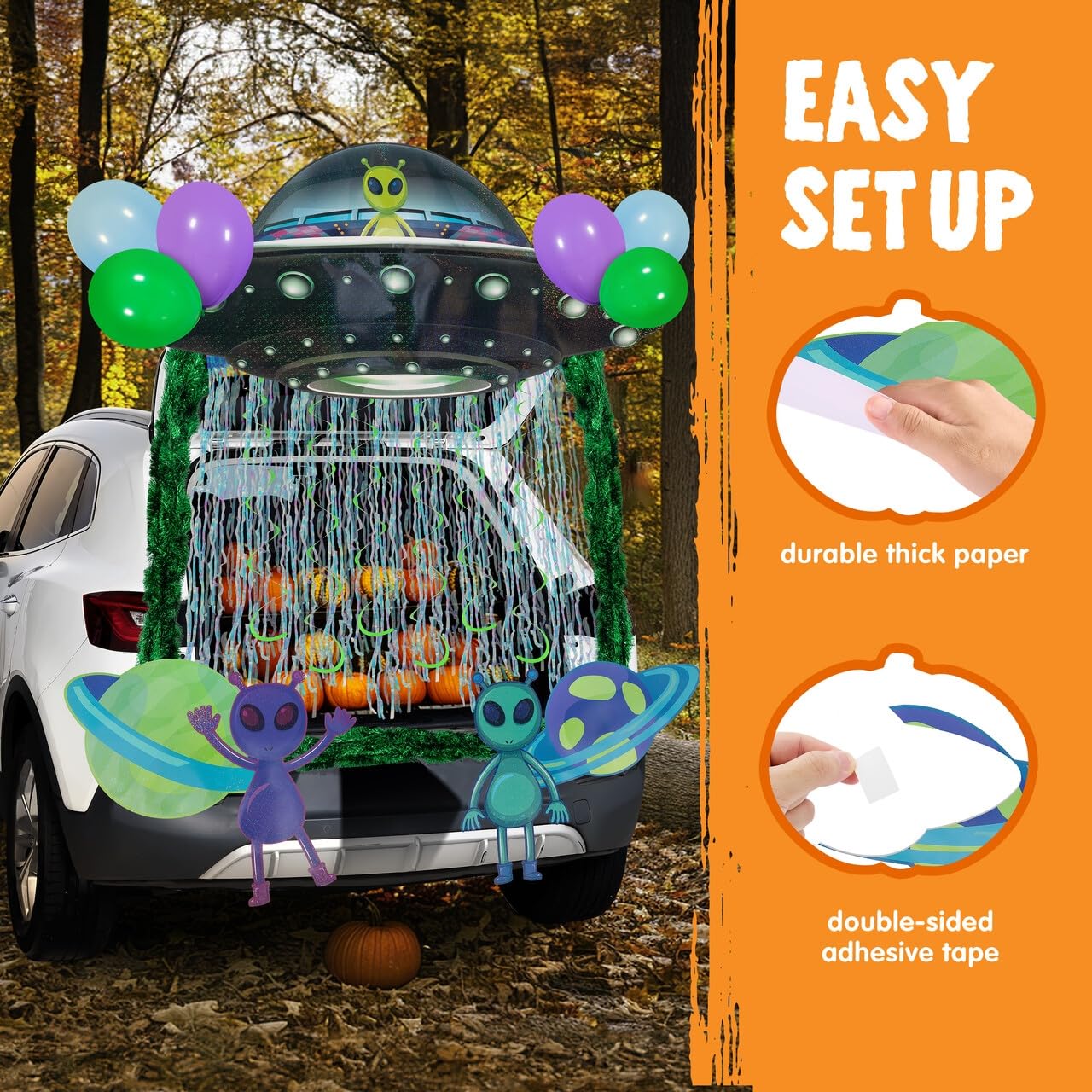 Joyfy Halloween UFO Aliens Trunk Or Treat Car Decorations Kit in the ...