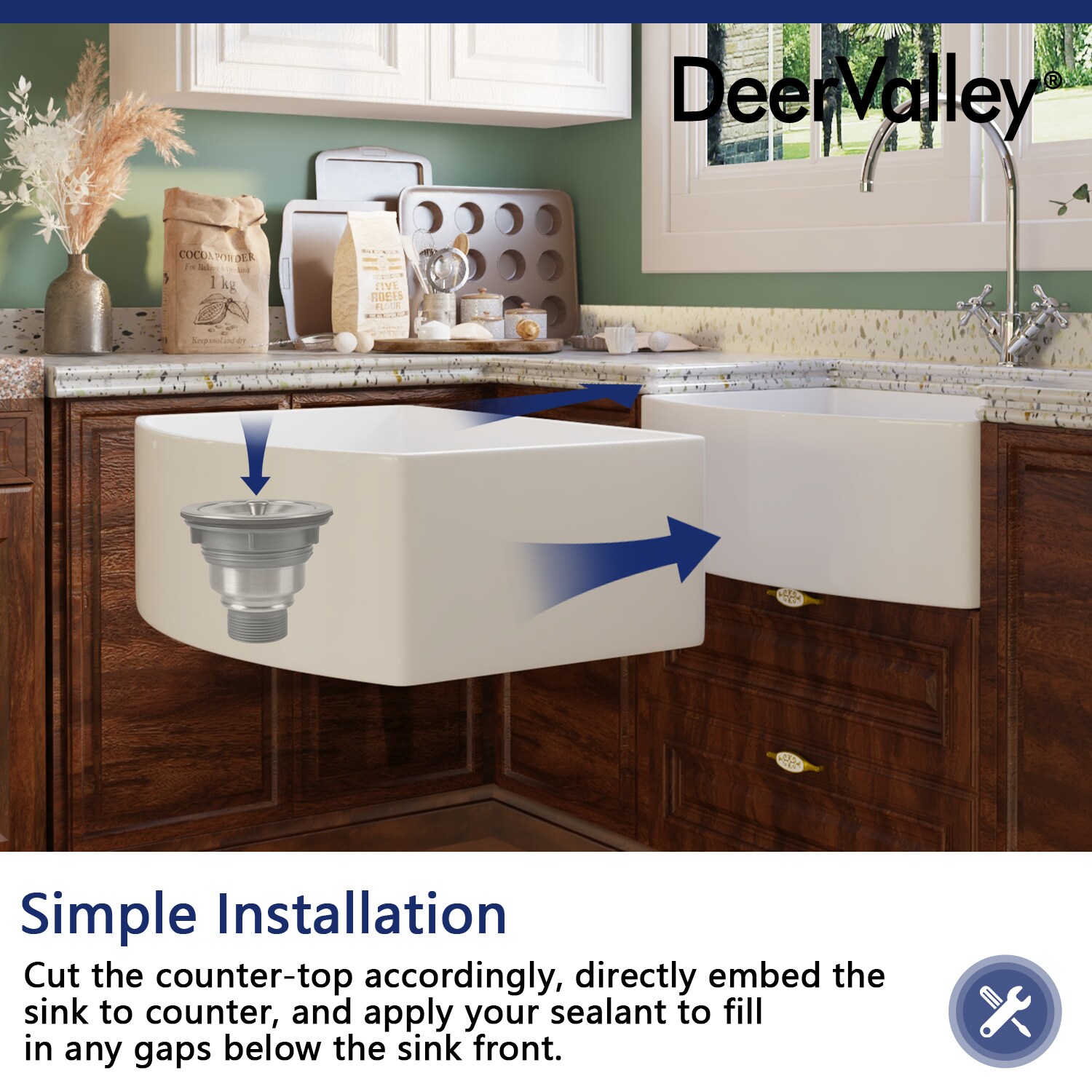 DeerValley DV-1D905 Basket Strainer Kitchen Sink Drain