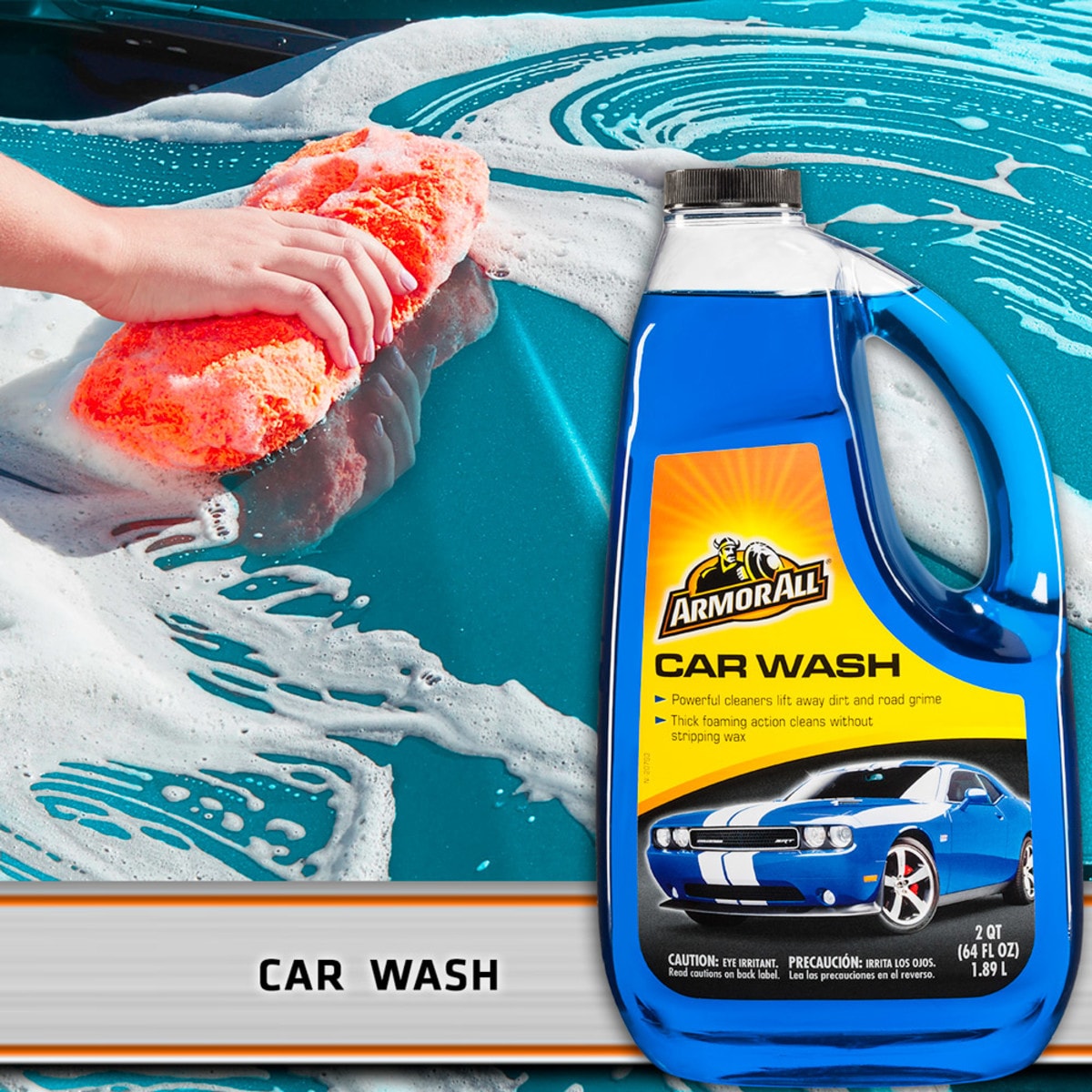 Car Wash and Car Cleaner Kit by Armor All, Includes Glass Wipes, Car Wash &  Wax Concentrate, Protectant Spray and Tire Foam