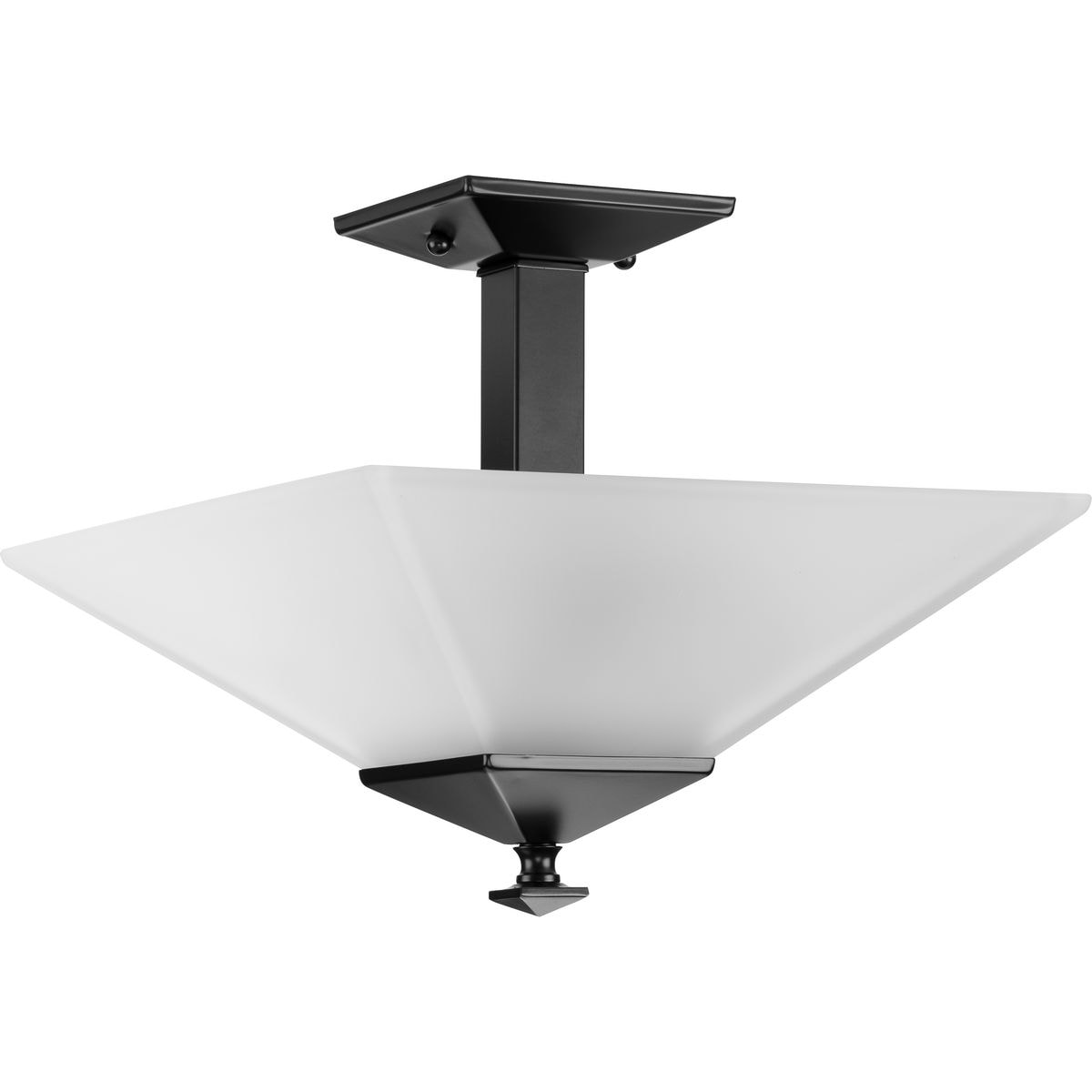 Progress Lighting P350107-31M Clifton Heights 2 -Light 12.75-in Matte Black Semi Flush Mount Light