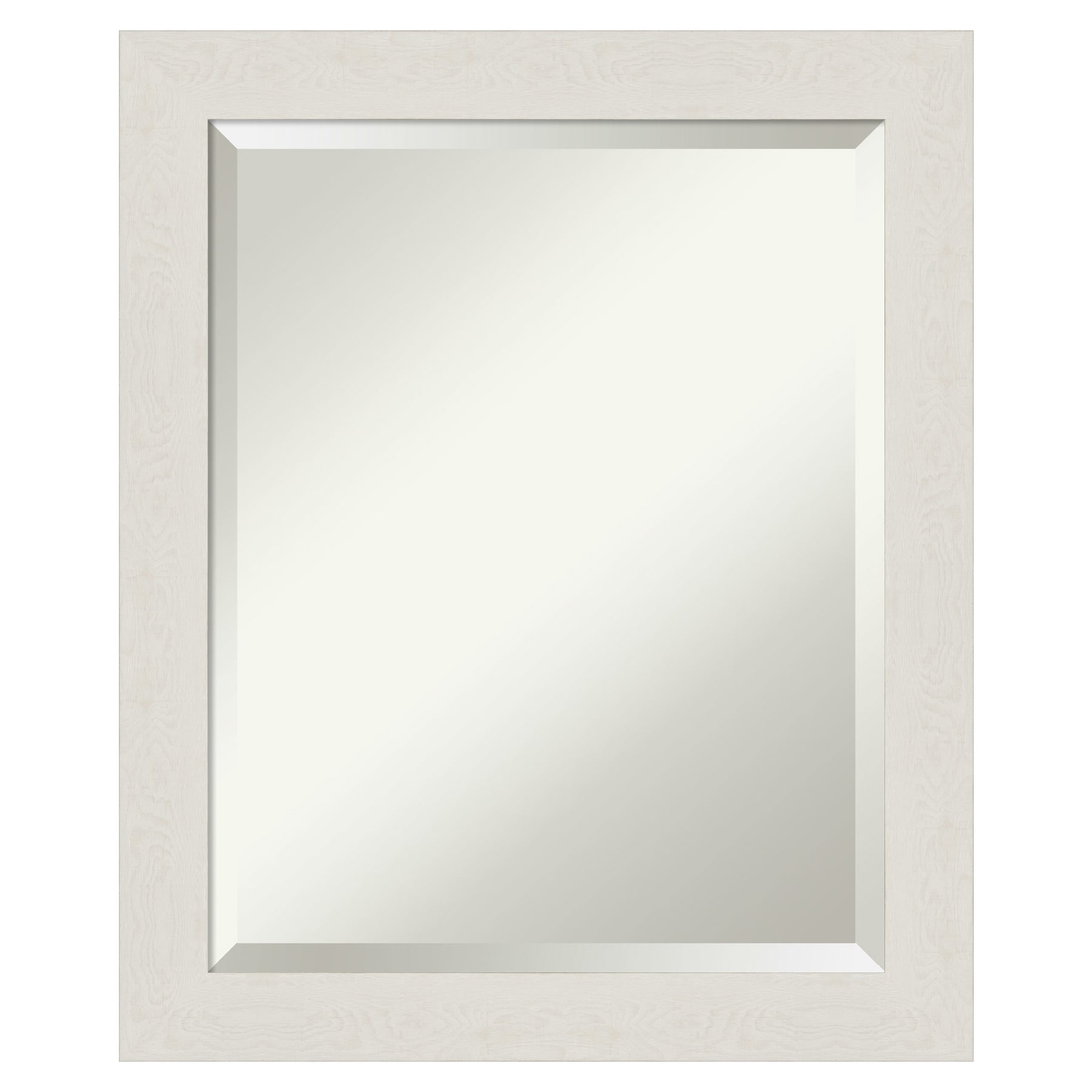 Amanti Art DSW4593019 Rustic Plank 19.38-Inches x 23.38-Inches Framed Rectangle Bathroom Vanity Mirror ( Distressed Cream,White )