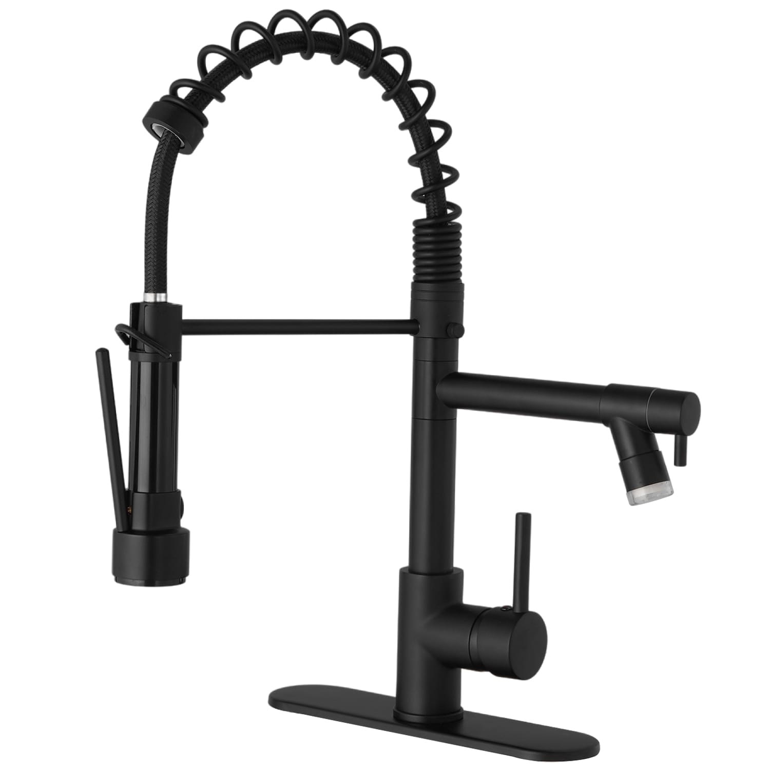 BWE Matte Black Single Handle Filtered Kitchen Faucet With Sprayer ...