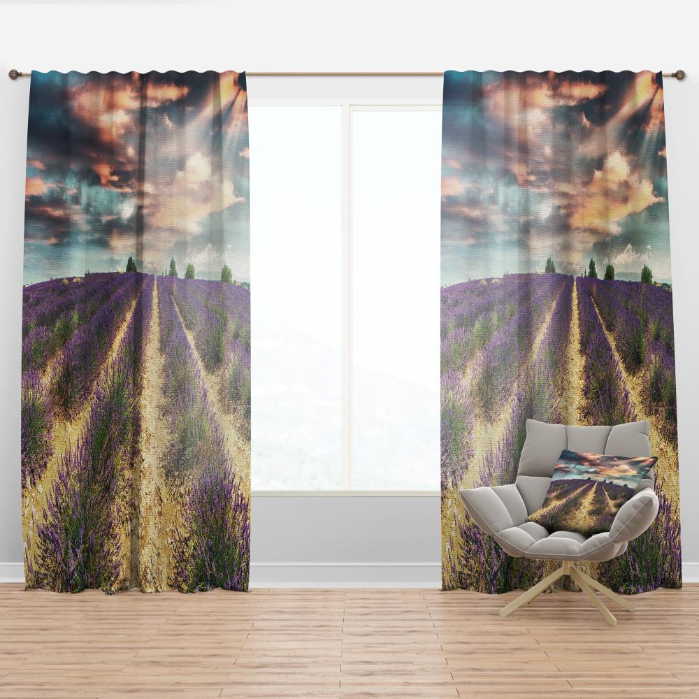 Designart CTN17424-52-90 90-Inches Brown Floral Room darkening Thermal lined Rod pocket Single curtain panel