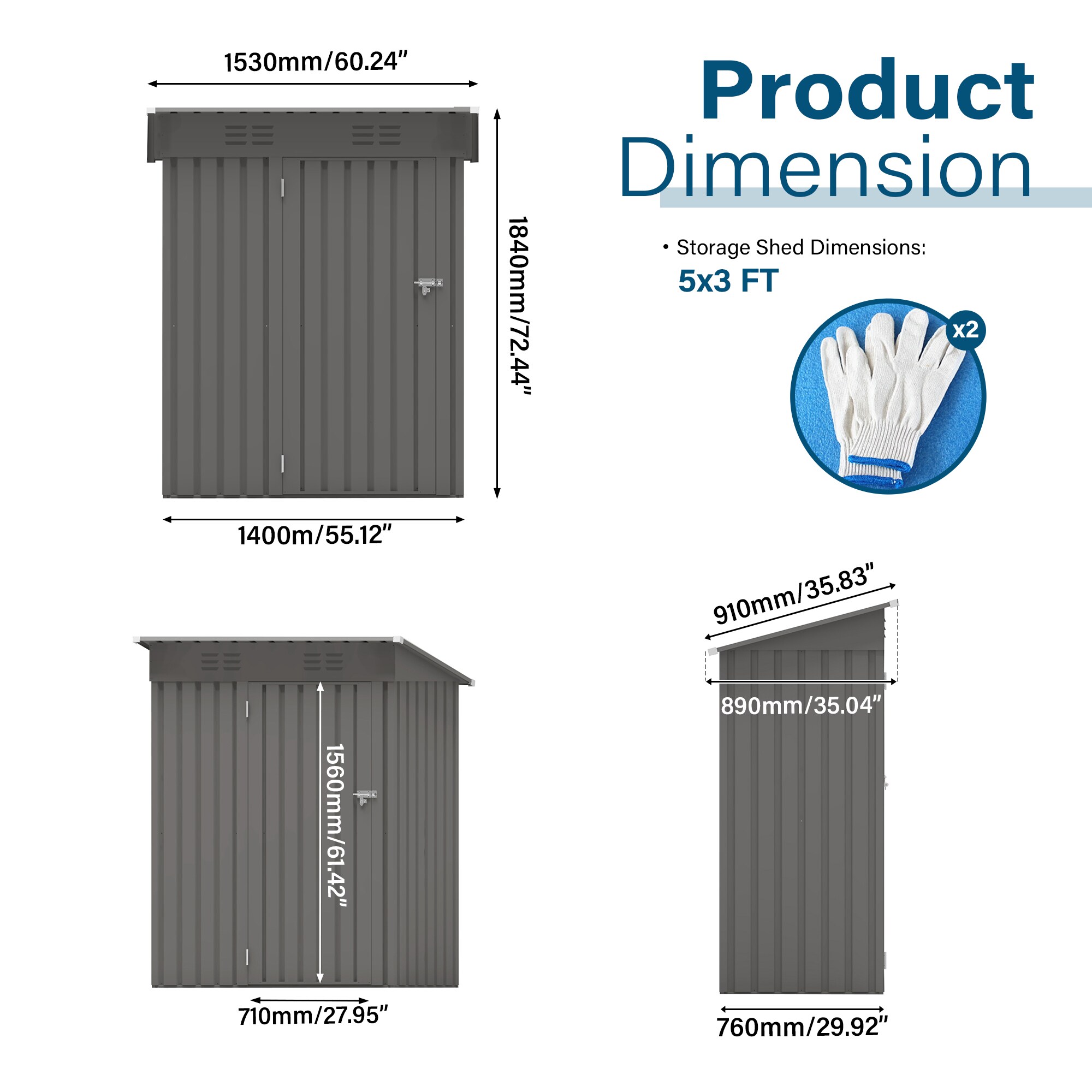 Maocao Hoom JL13P309351 Metal-Storage-Buildings-Sheds - View #4