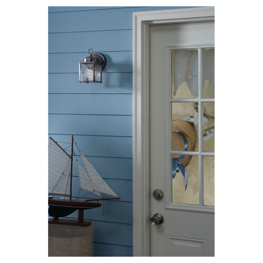 Generation Lighting 8592-965 New Castle 1 -Light 8.2500-in H Antique Nickel Hardwired Outdoor Wall Light