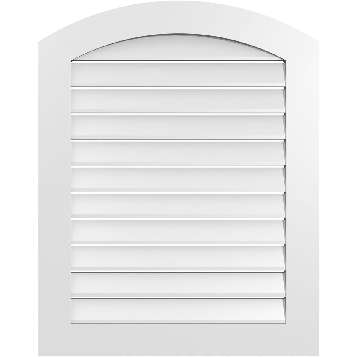 Ekena Millwork GVPAR30X3801SF 30-Inches x 38-Inches Off-white Round top PVC Gable Louver Vent