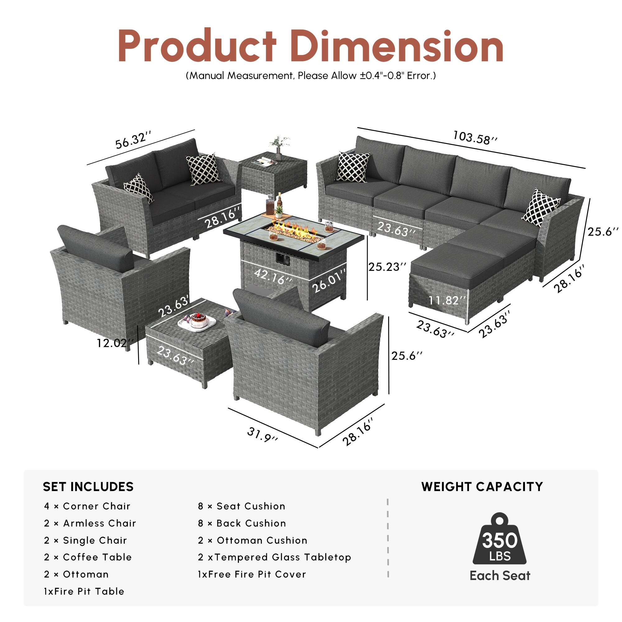XIZZI XXIBRS105-12CFP Patio-Conversation-Sets - View #9
