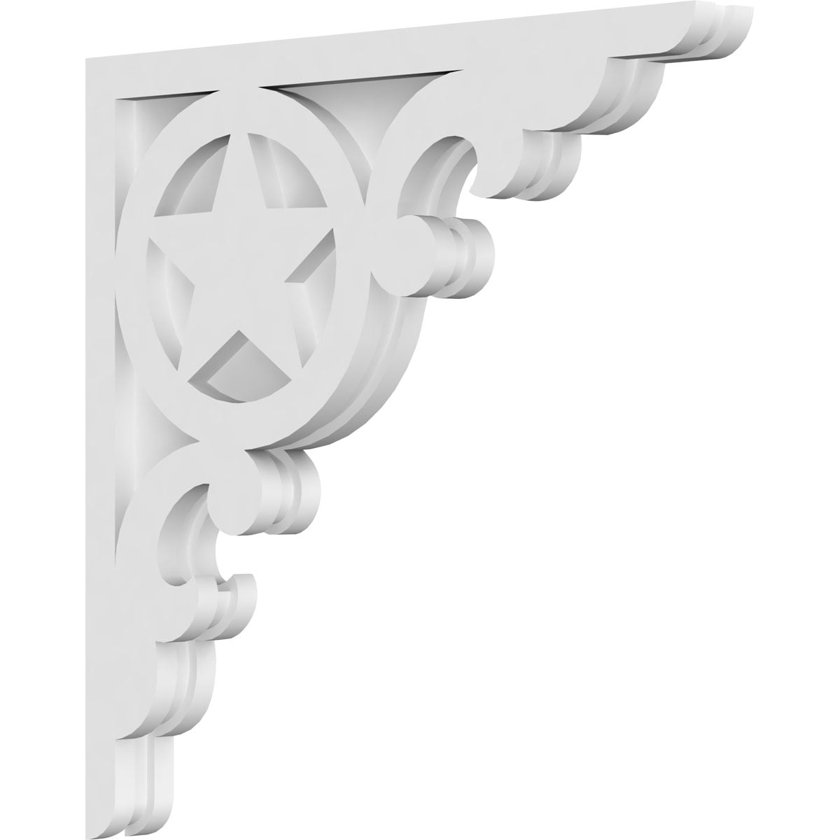 Ekena Millwork CORP01X18X18AU 1.875-in x 18-in x 18-in Austin Unfinished White PVC Paintable Corbel
