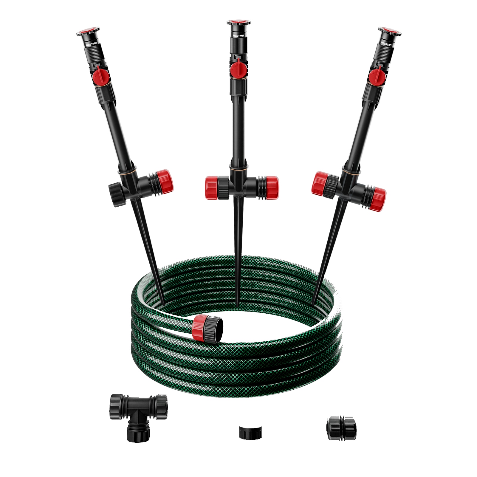 Restmo Lawn Sprinkler 3 -Pack 1200-sq ft Spray Spike Lawn Sprinkler