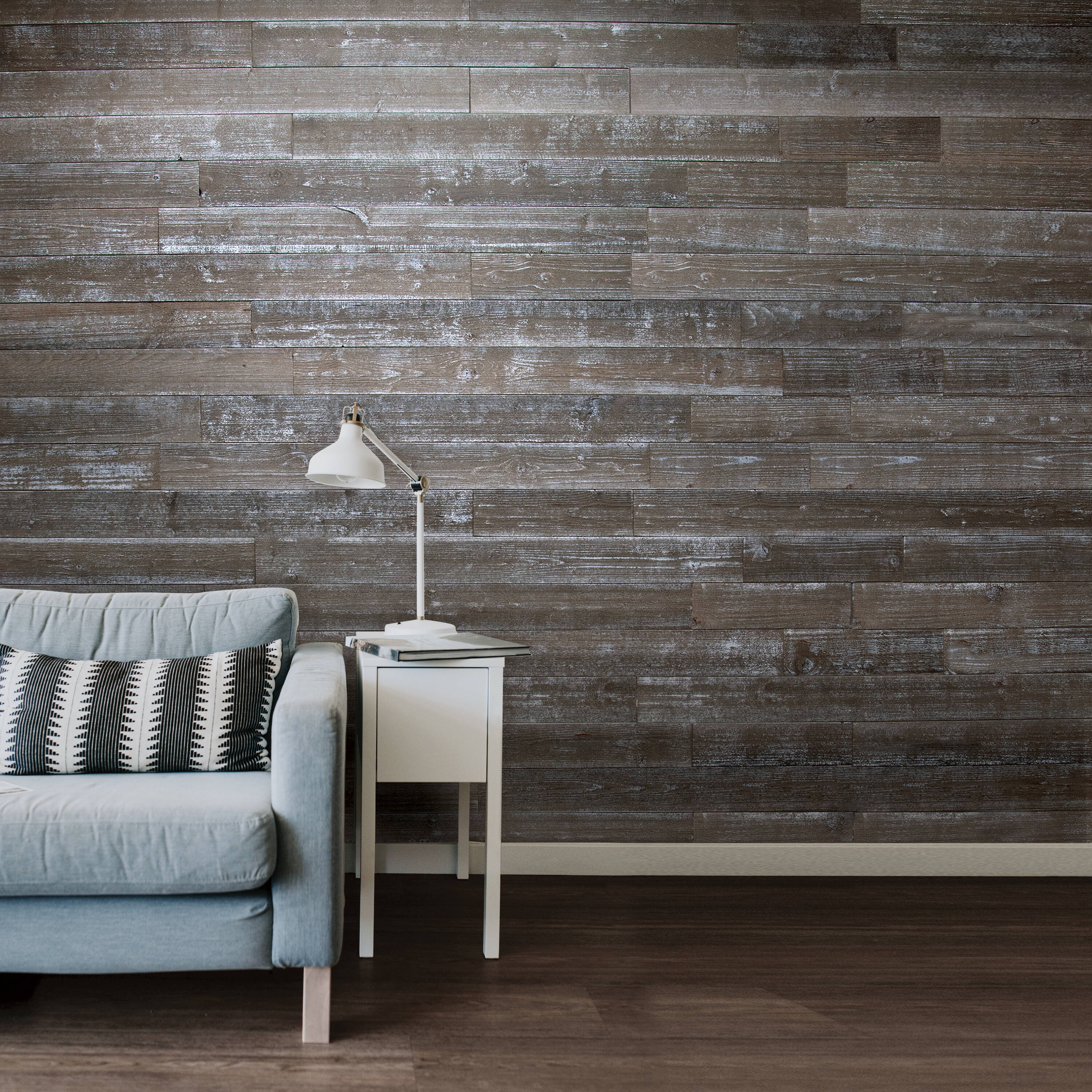 Style Selections Weathered Grey Pine Wood Shiplap Wall Plank Kit