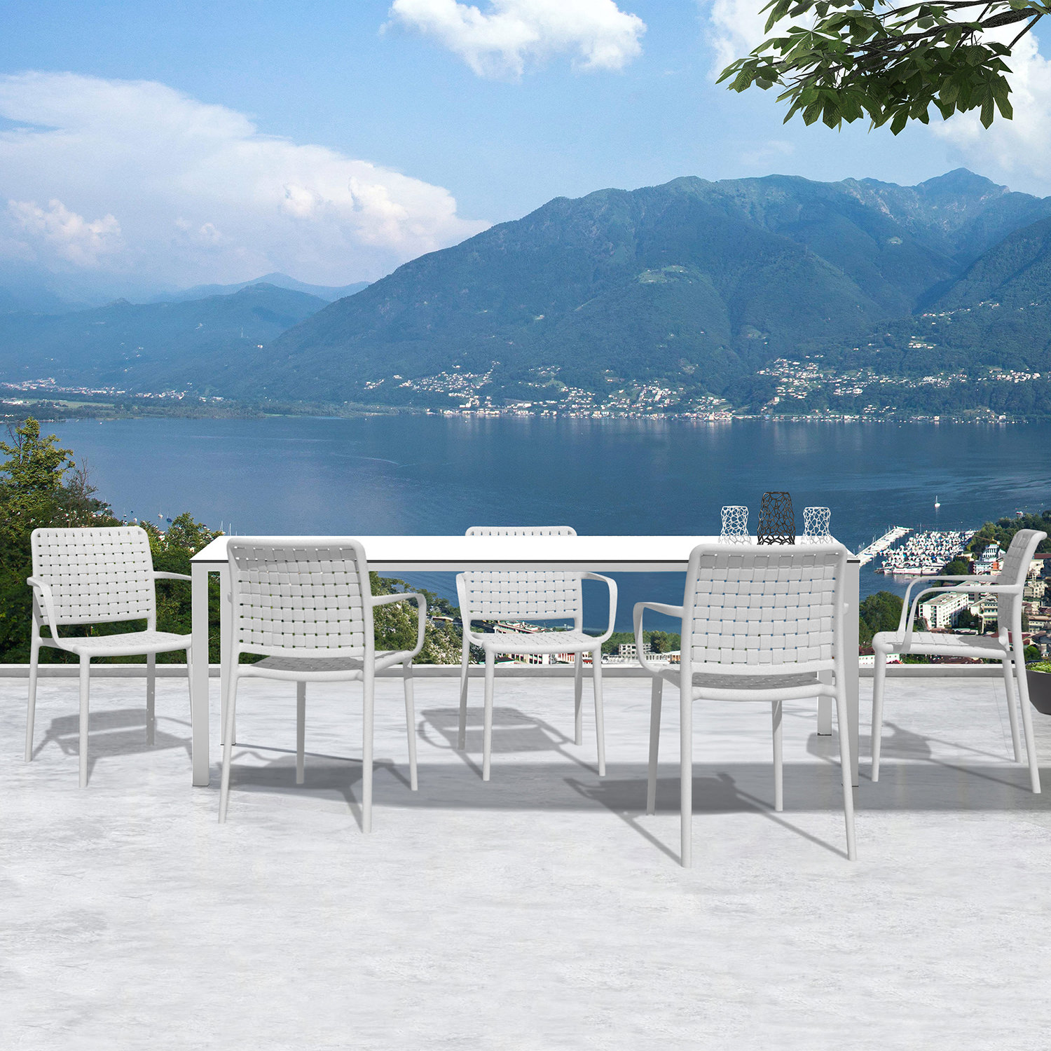 World Rug Gallery FK8052WHITE2 Patio-Chairs - View #6