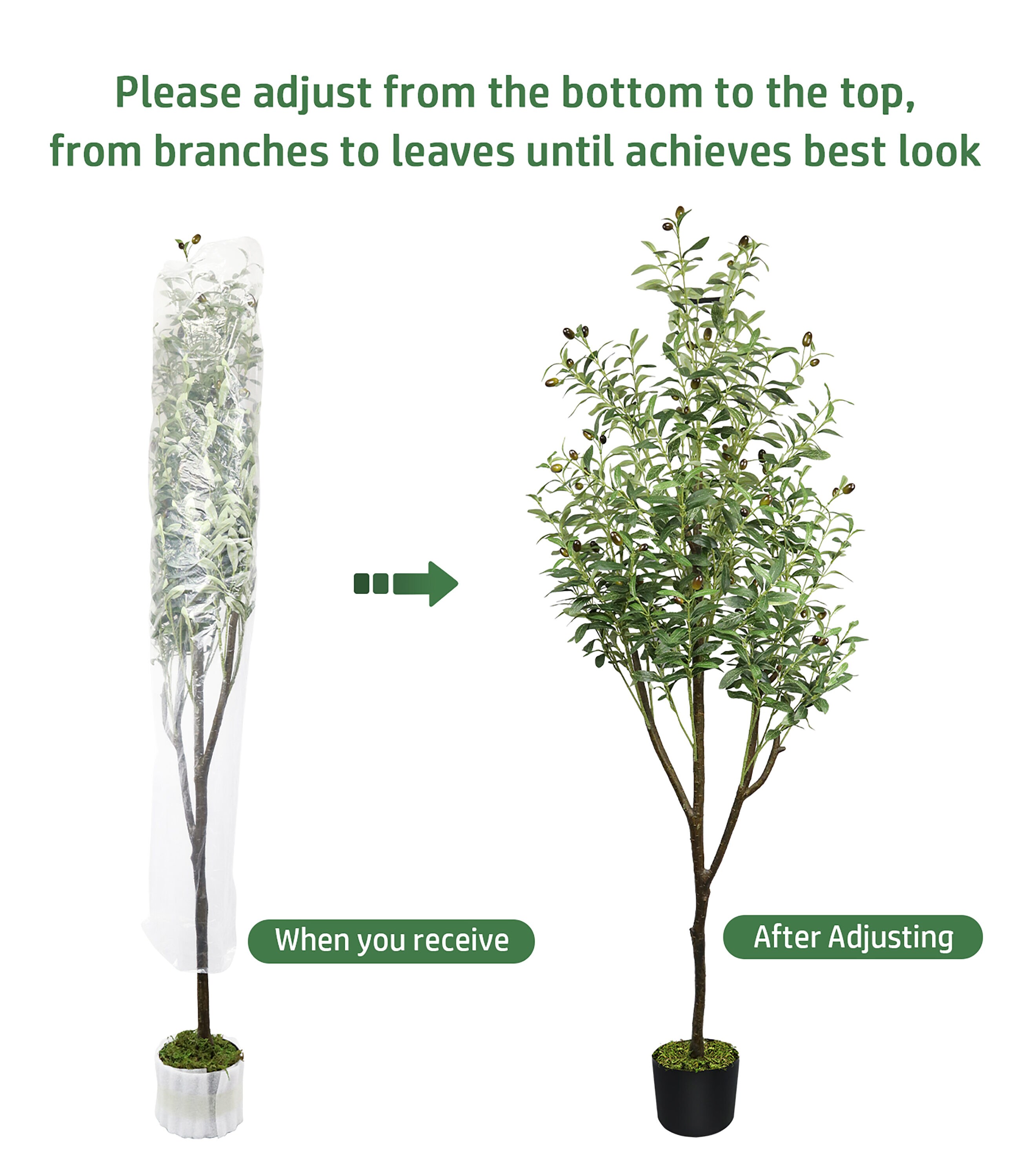 Gymax 2-Pack Artificial Olive Tree 6 FT Tall Faux Olive Plants for Indoor  and Outdoor