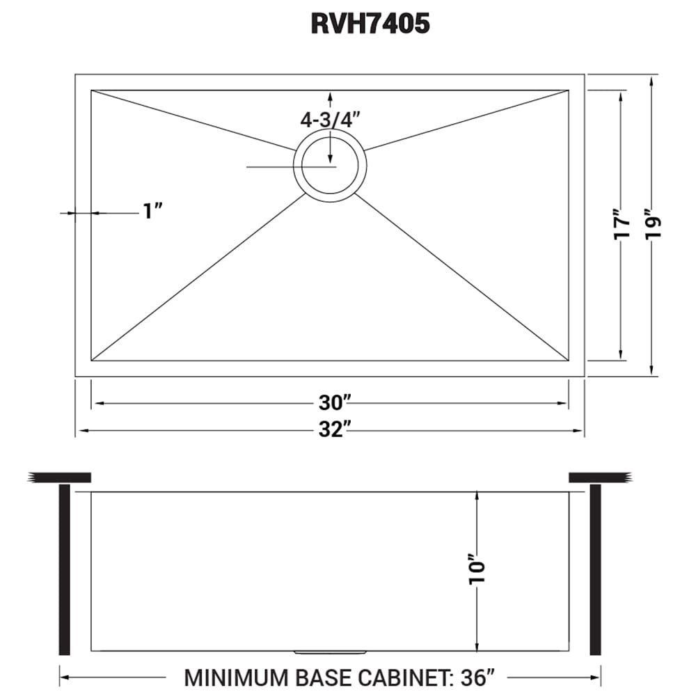 Ruvati Nesta Undermount 32-in x 19-in Stainless Steel Single Bowl ...