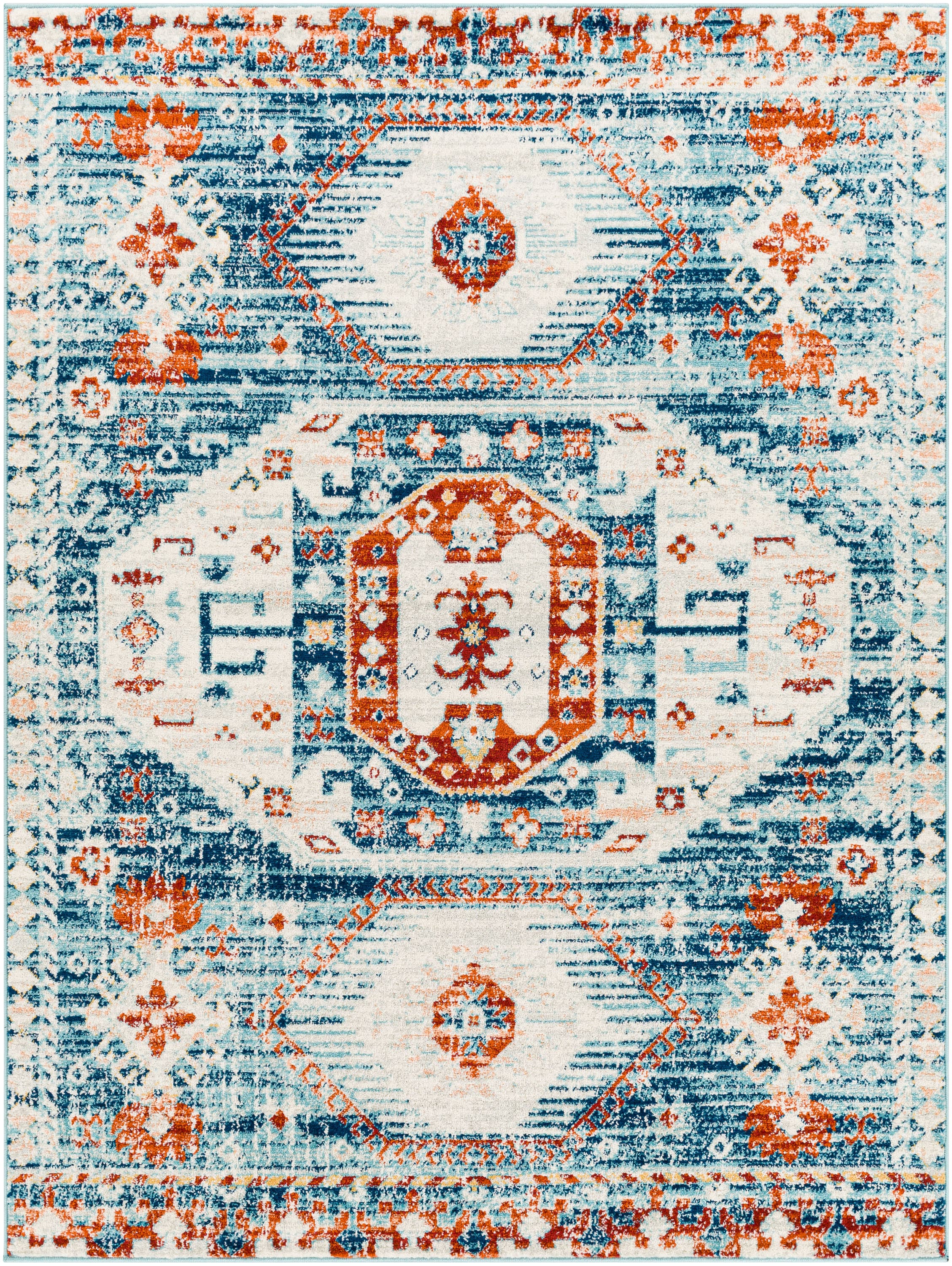 Artistic Weavers TVZ2317-71010 Tevazu 8 X 10 Blue Indoor Medallion Oriental Area Rug