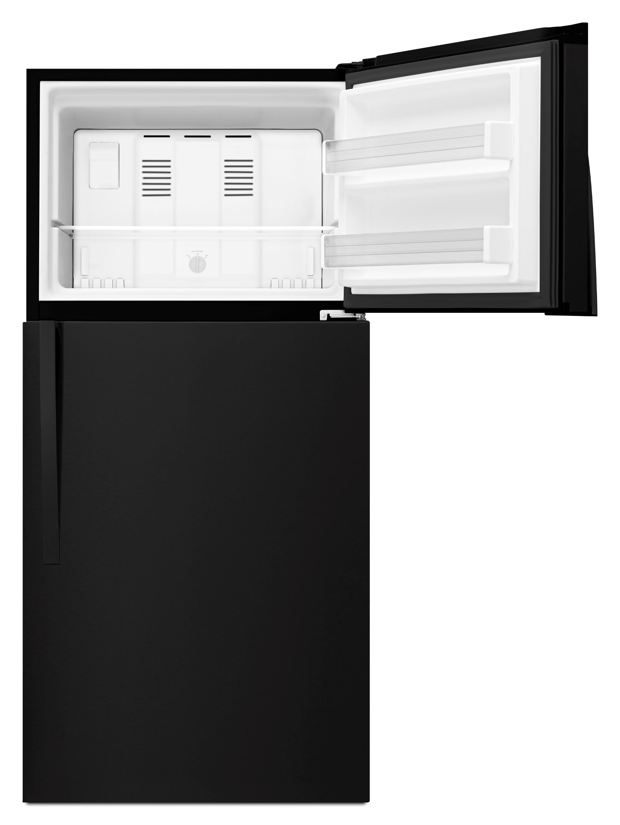 whirlpool 14.3 cu ft top freezer refrigerator black