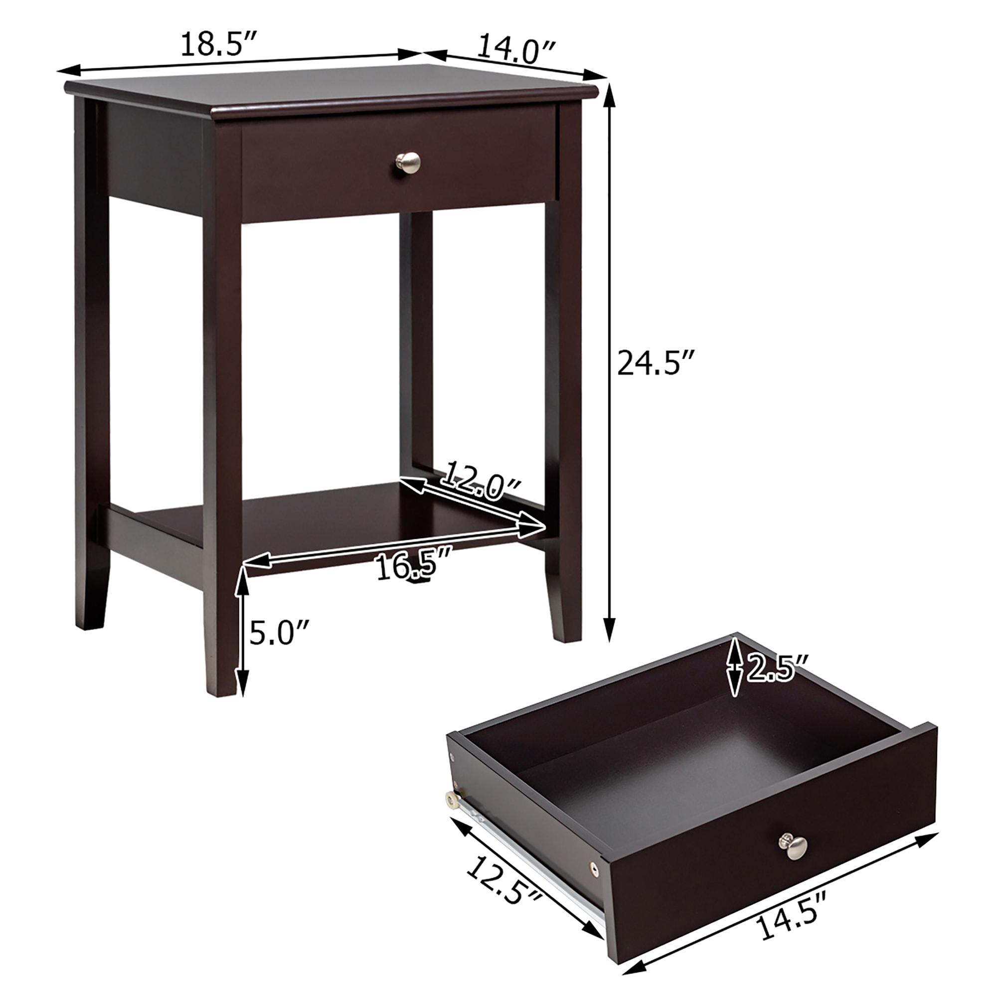 Costway SXL00085 nightstands - View #2
