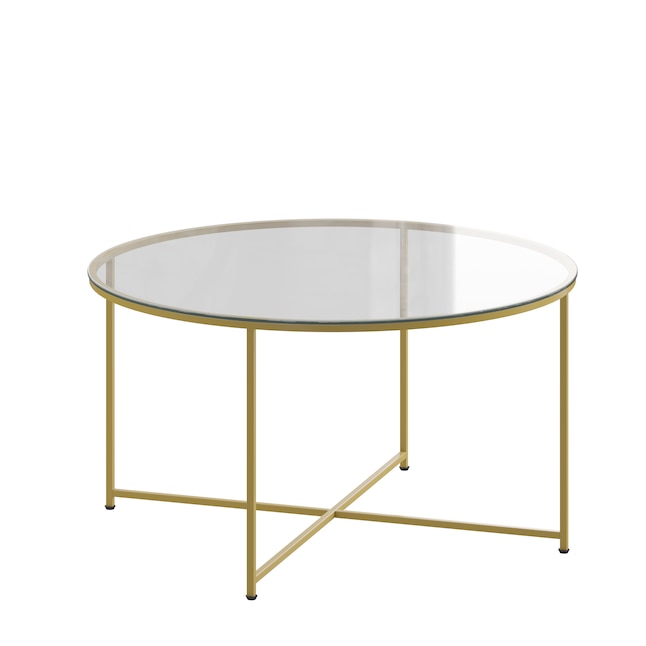 Flash Furniture Greenwich Clear Glass, Round Mirror Coffee Table Canada Ikea