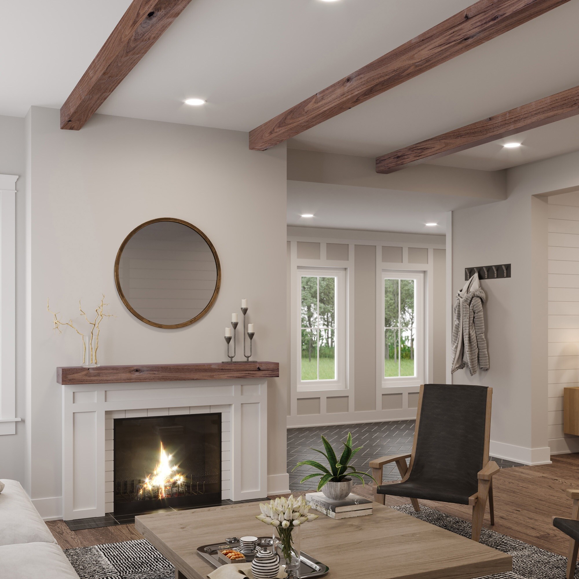 Rustic Walnut Unfinished U-Shaped Decorative Beam