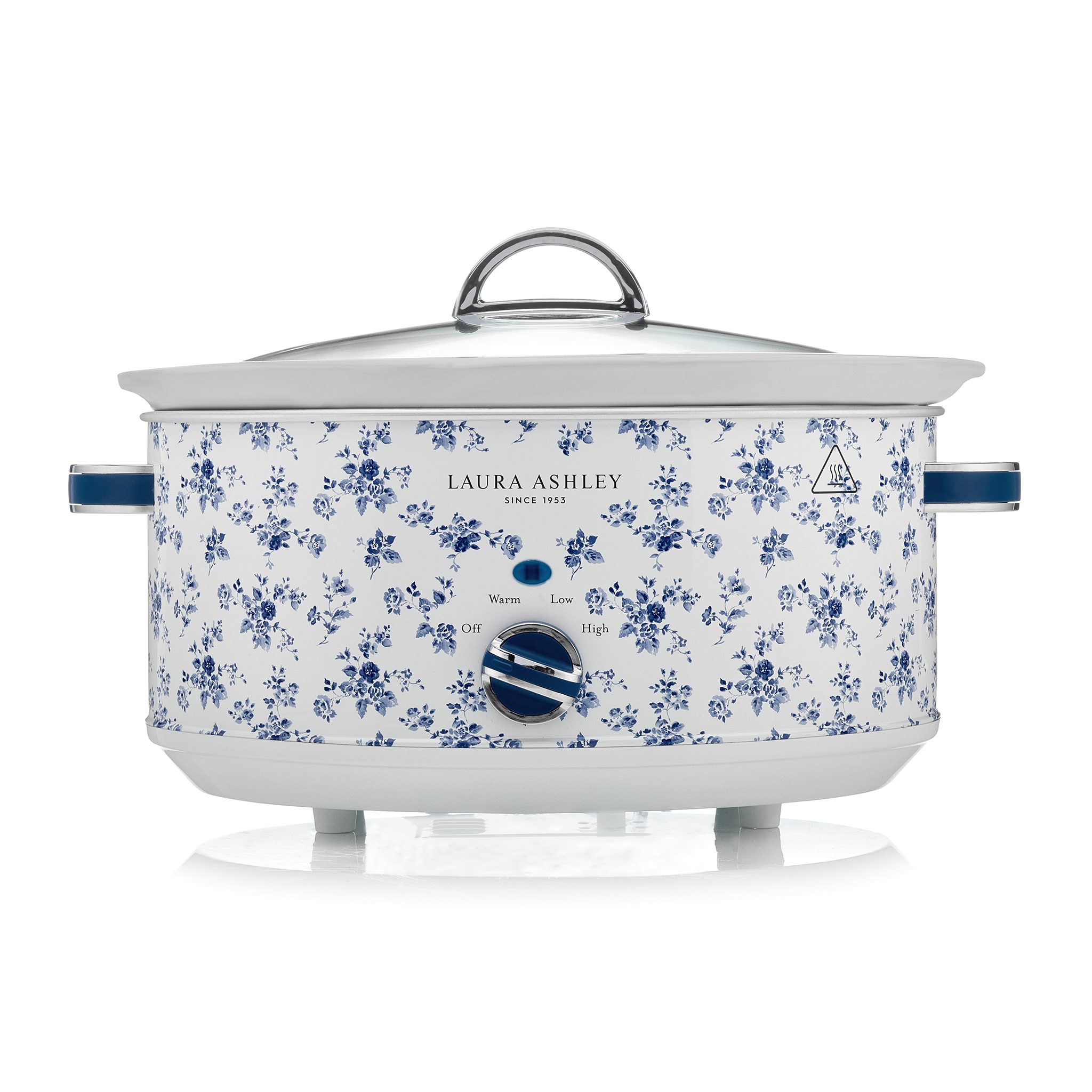 Laura Ashley VQSLWC6LLACR China Rose 6.8-Quart Large Slow Cooker (White)