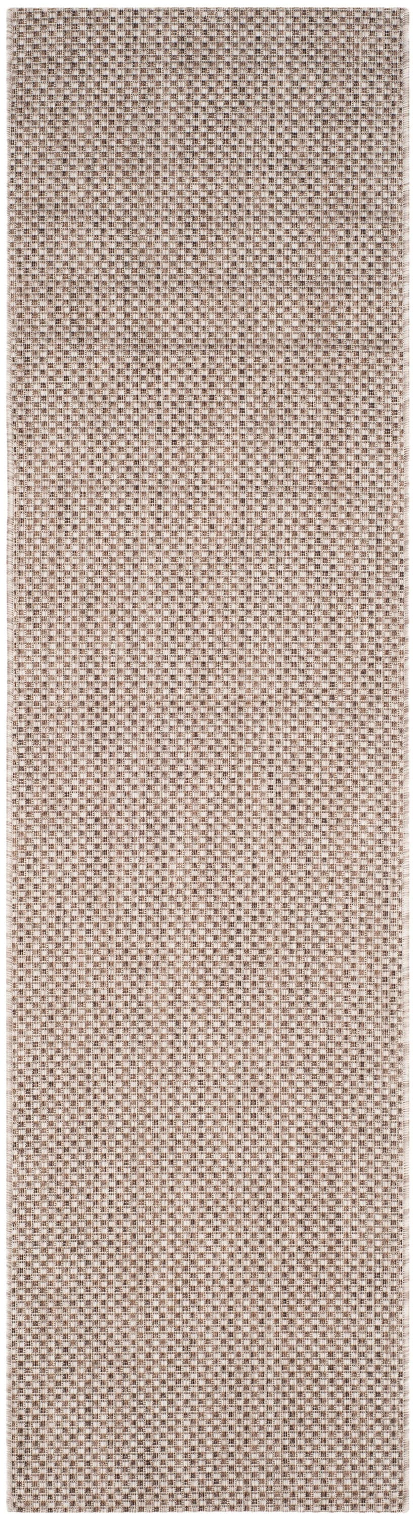 Beige and Brown Synthetic Non-slip Indoor/Outdoor Rug