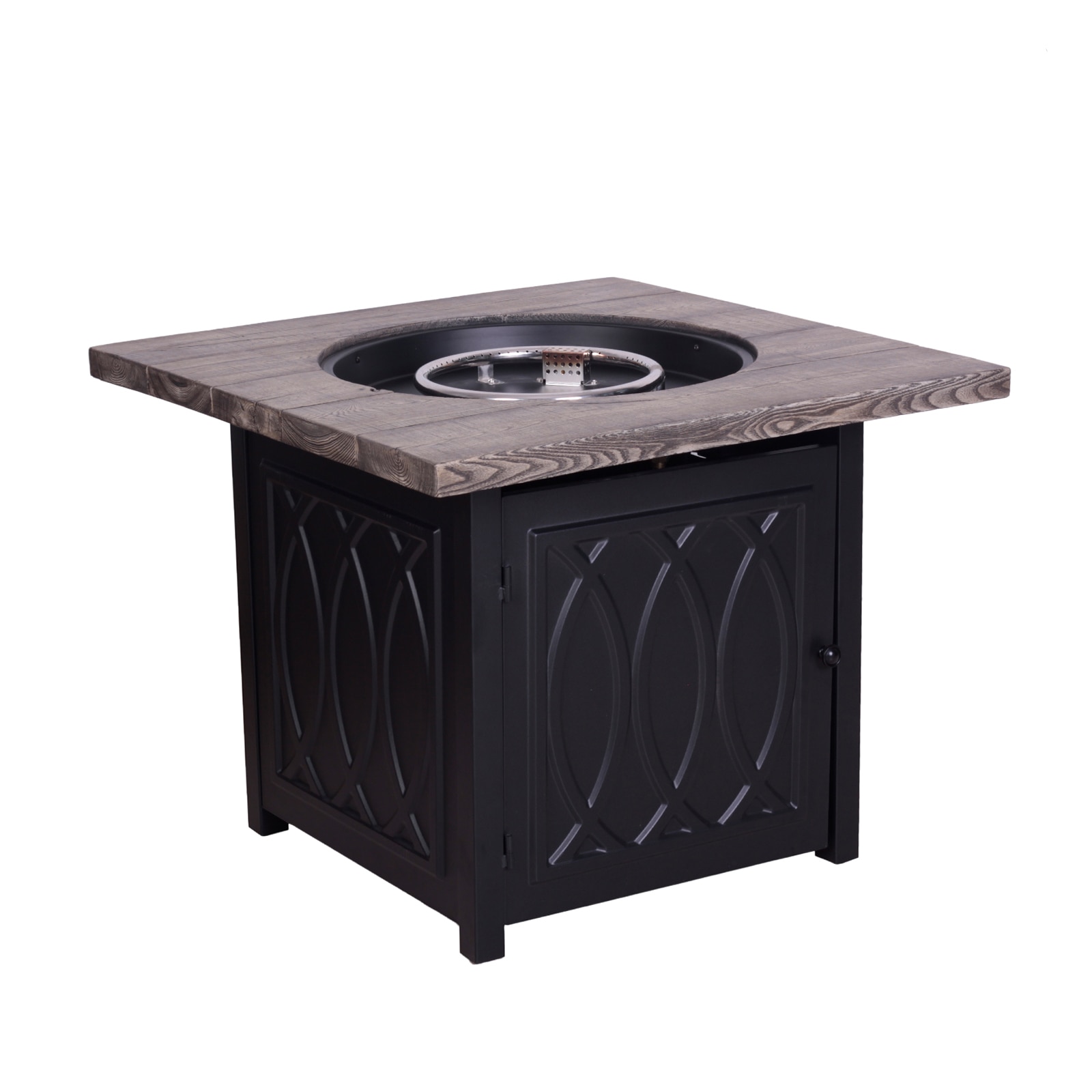 Xspracer ML-GFP085  32-in W Black Portable Steel Square Tabletop Liquid propane Fire table