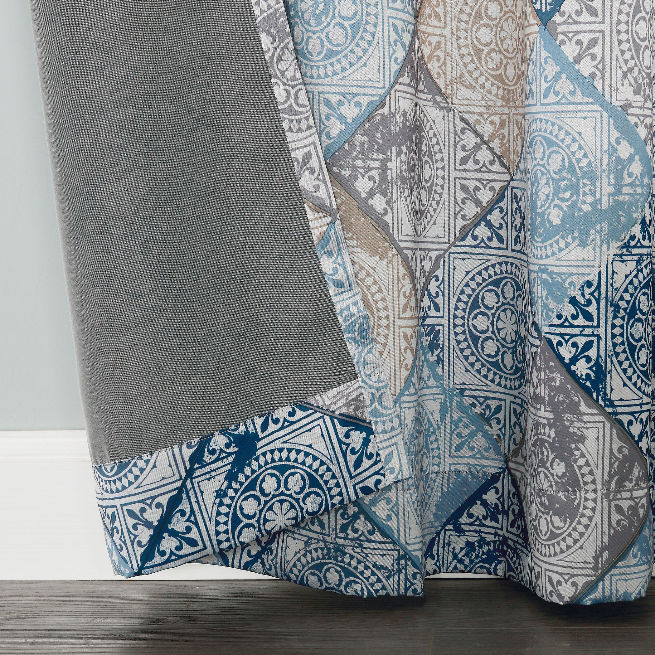 Indigo Blue Global Medallion Room Darkening Curtain Panel 54"x84"