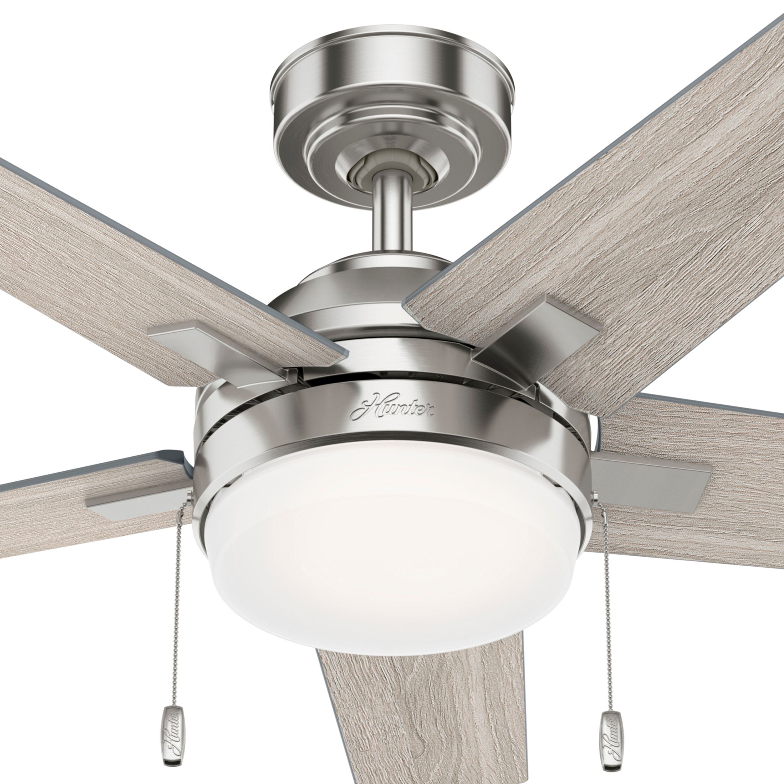 Hunter Bartlett 44-in Brushed Nickel Indoor Ceiling Fan With Light (5 