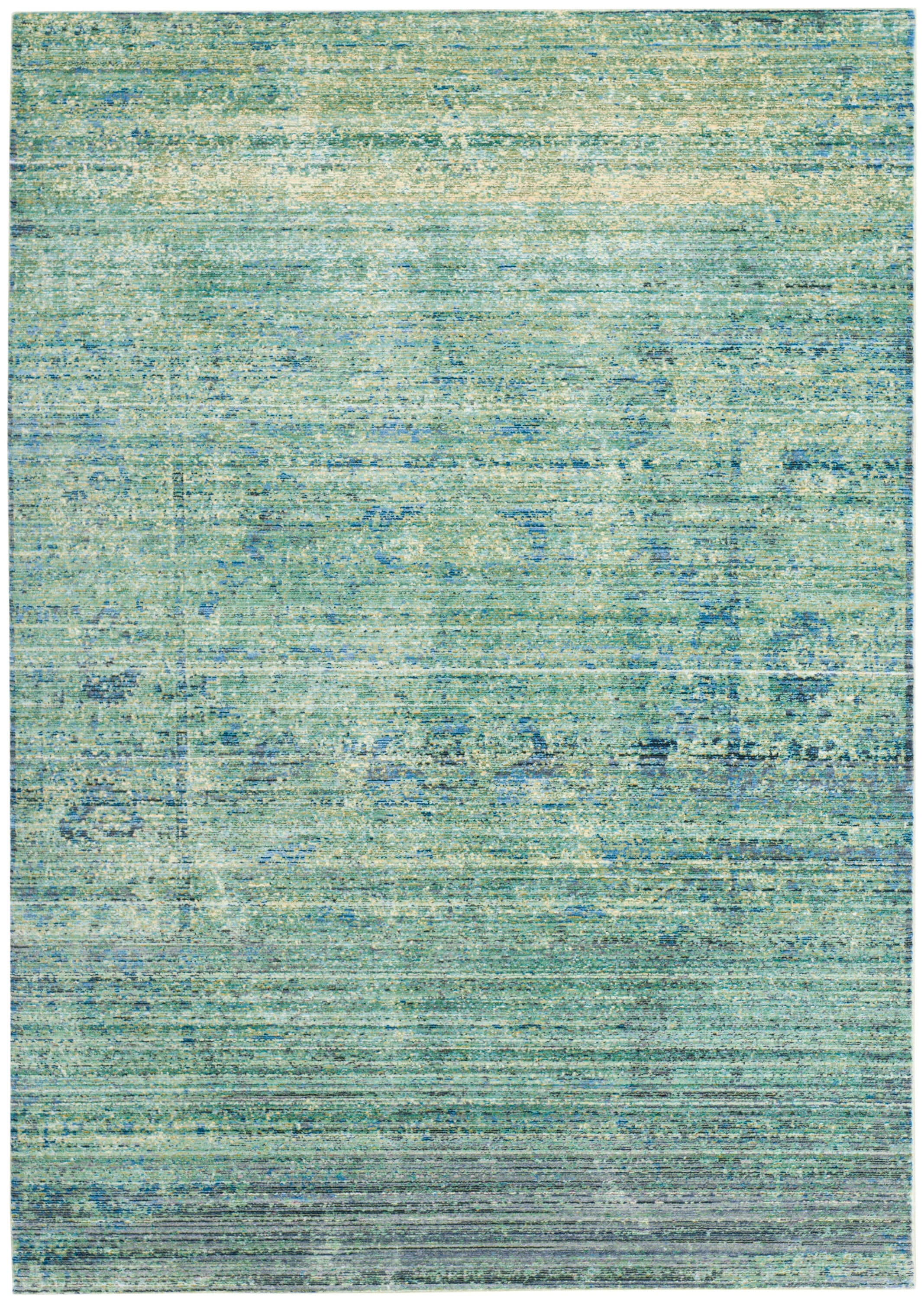 Lush Green Abstract 4' x 6' Hand-Knotted Wool Blend Area Rug