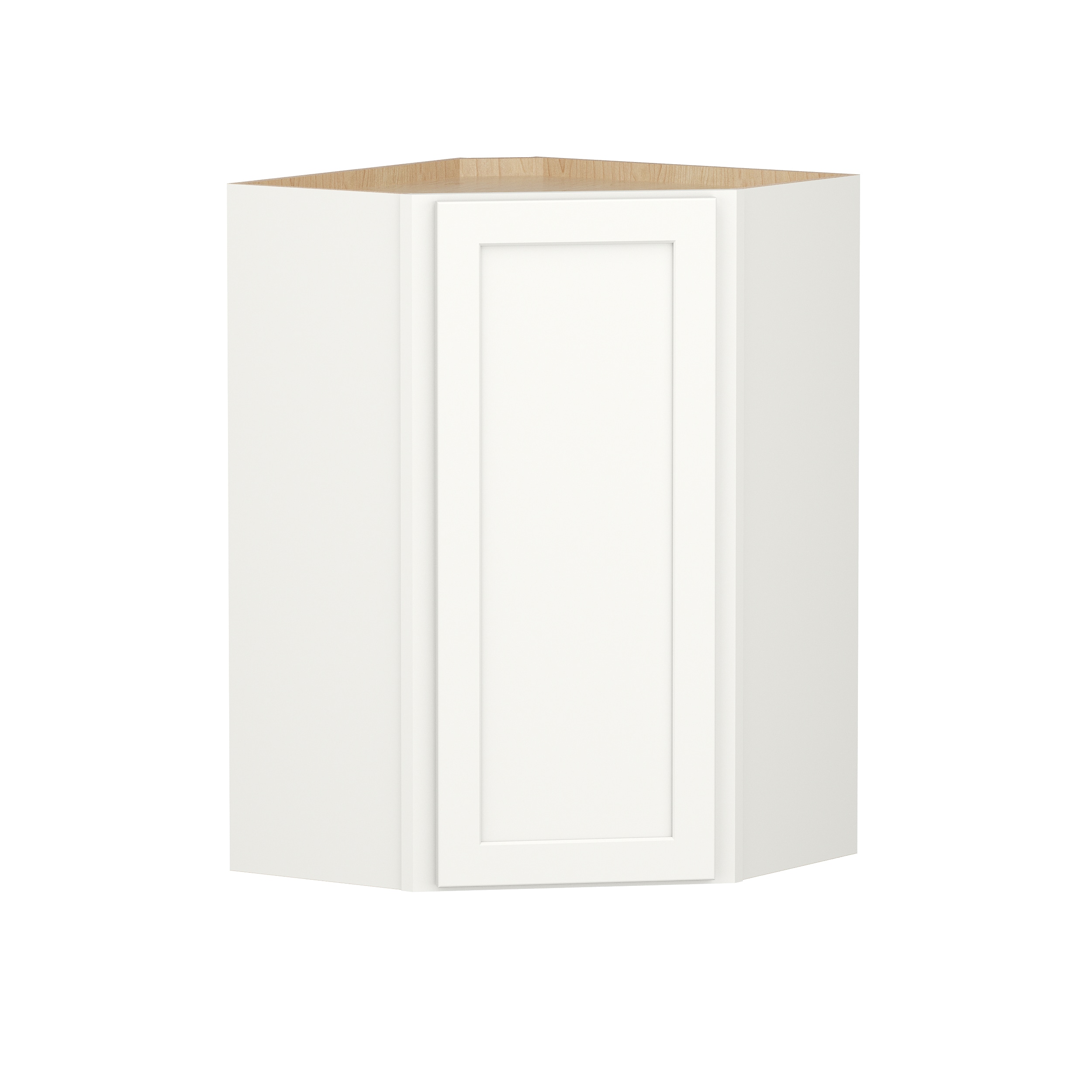 Shenandoah PRO Express SPE 90MPS-9243 Breckenridge 24-in W x 36-in H x 15-in D Linen Full Overlay Diagonal Corner wall Fully assembled Plywood Cabinet (Recessed Panel Shaker)
