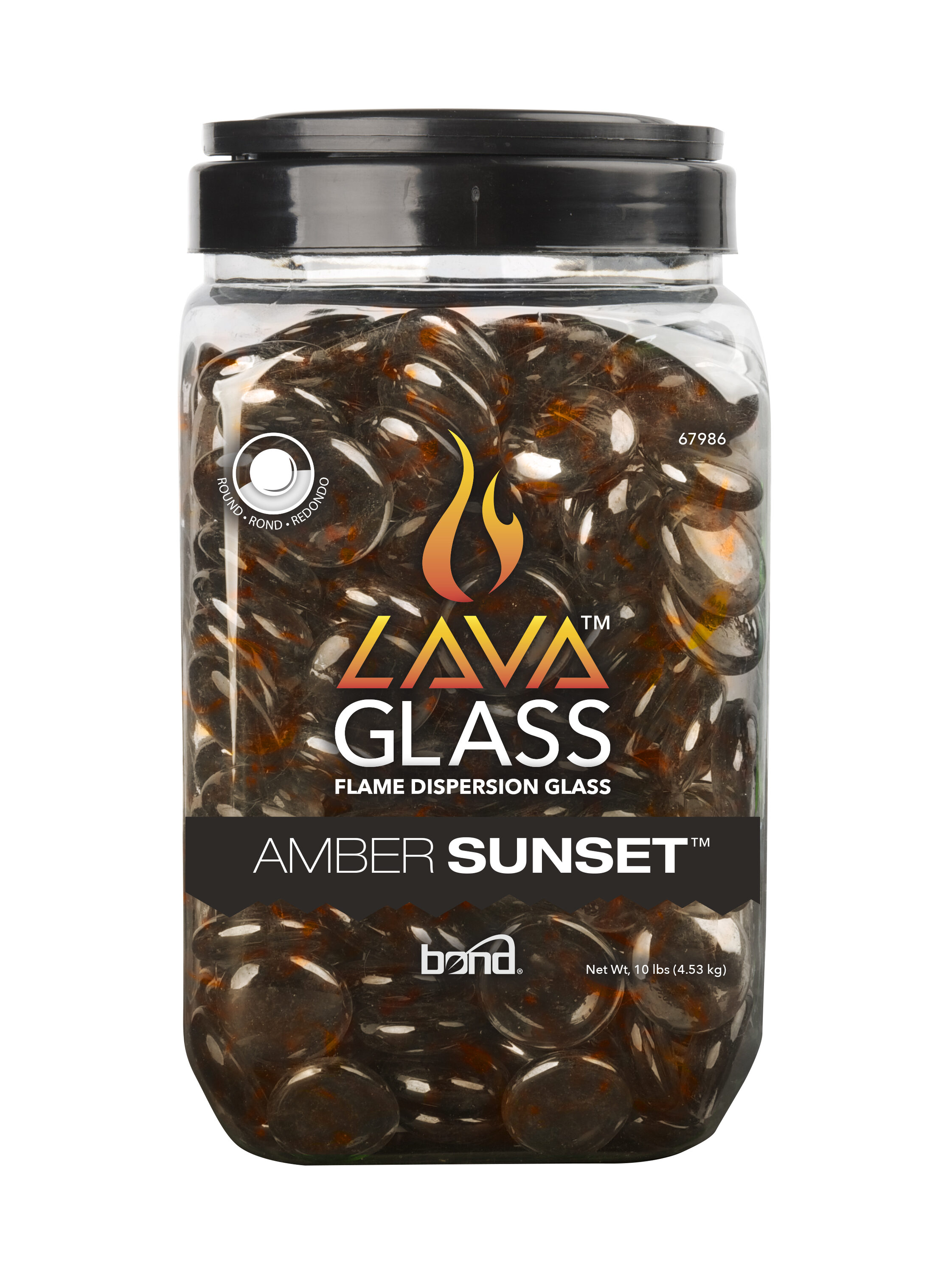 Lavaglass- Round Amber Sunset 10 Lb Jar in Brown | - Bond 67986-1