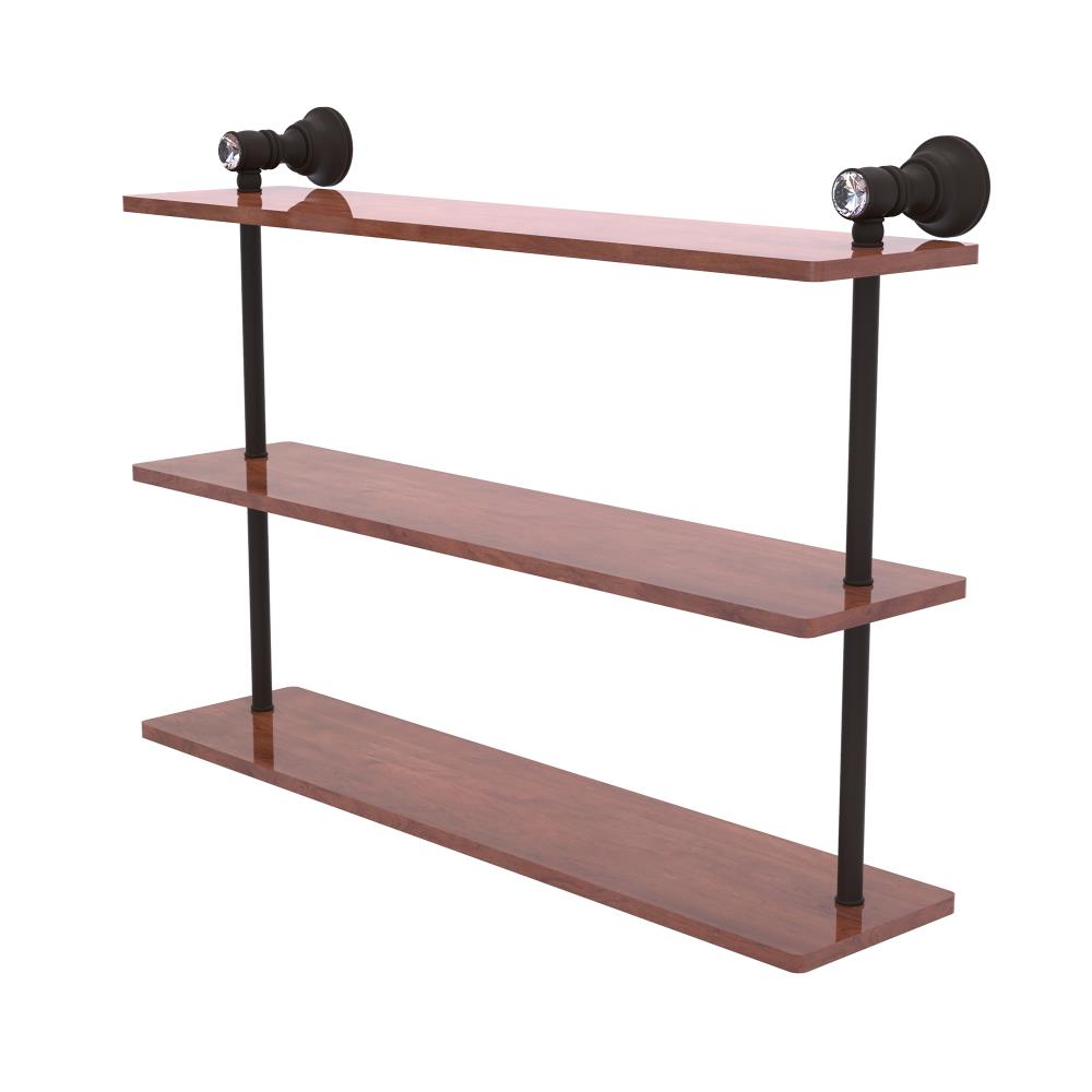 Allied Brass CC-5-22-IRW-ORB Carolina Crystal Oil Rubbed Bronze 3 -Tier Wall mount Bathroom Shelf ( 22-in x 16-in x 5-in )