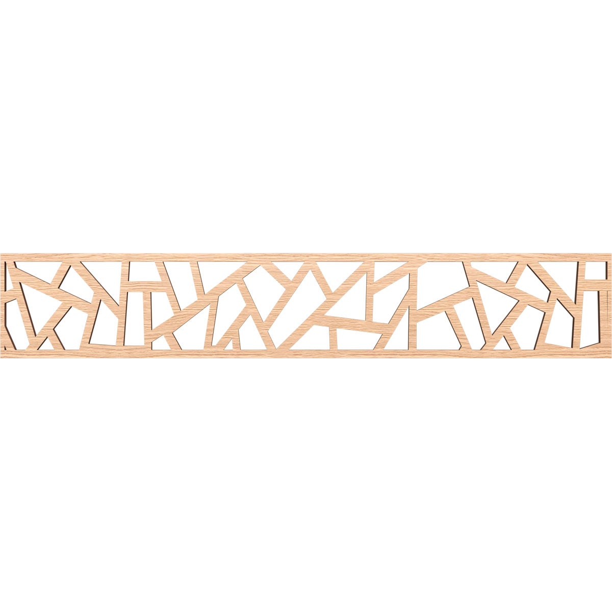 Ekena Millwork MLDB08X46HSBRO Harrisburg Fretwork Flat Trim 8-in x 3.89-ft Red Oak Brown Unfinished 2157101 Pierced Wall Panel Moulding