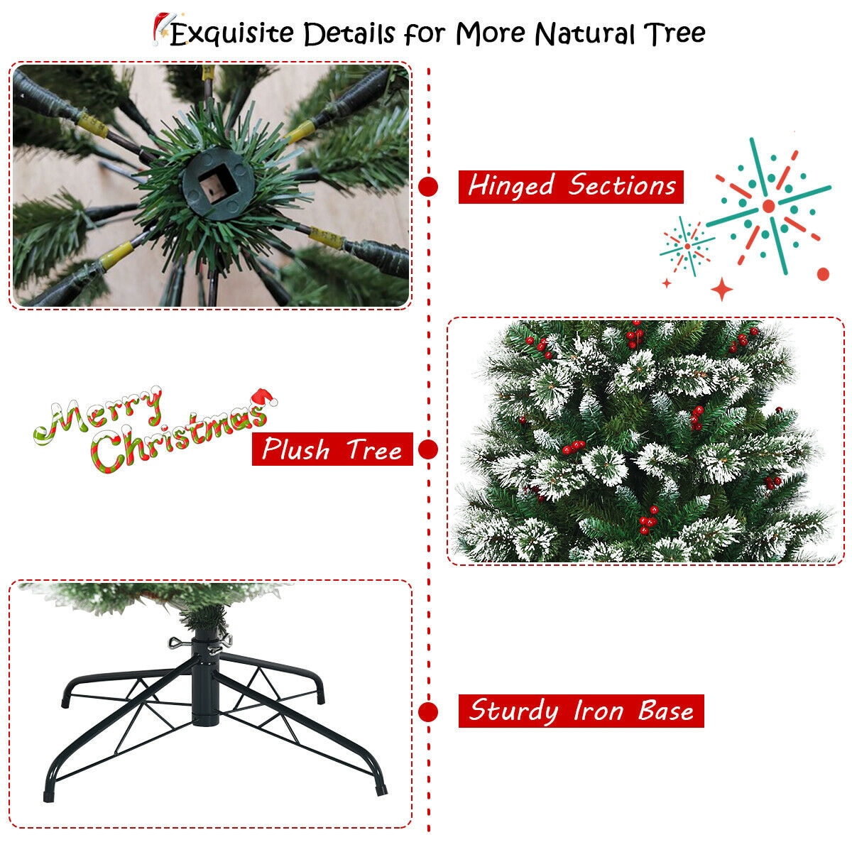 WELLFOR CM-HWY-22802 Artificial-Christmas-Trees - View #4