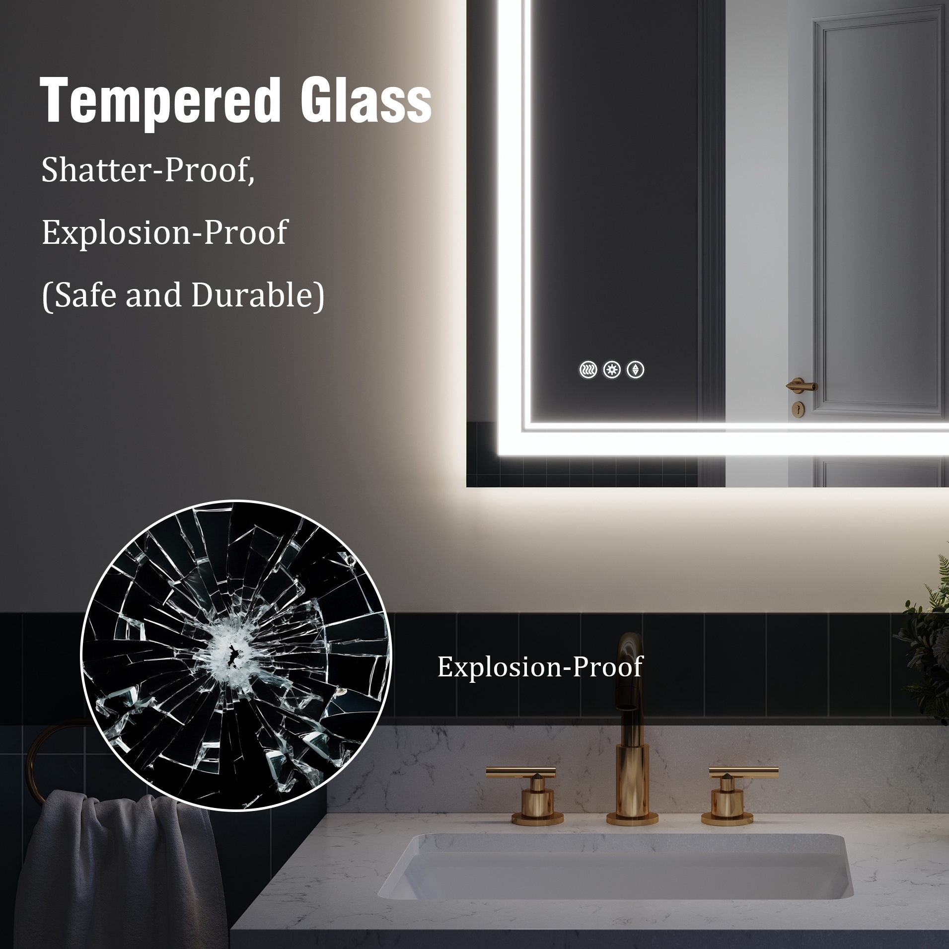 WELLFOR DTG-3224M3ZK1 Framed-Bath-Mirrors - View #12
