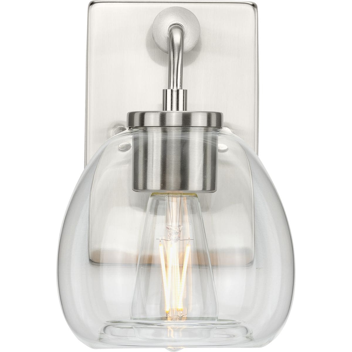Brushed Nickel 6" Dimmable Vanity Light with Clear Glass Shade