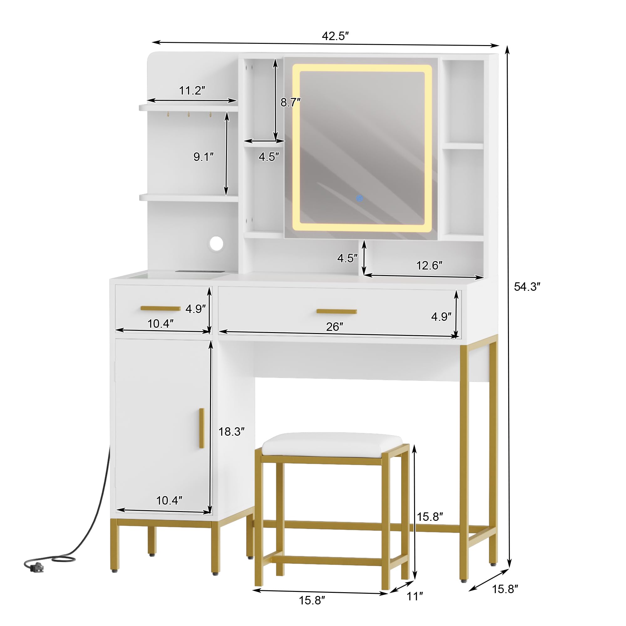 Garvee SUN-PHO-160VYNTL Bedroom-Vanities - View #6