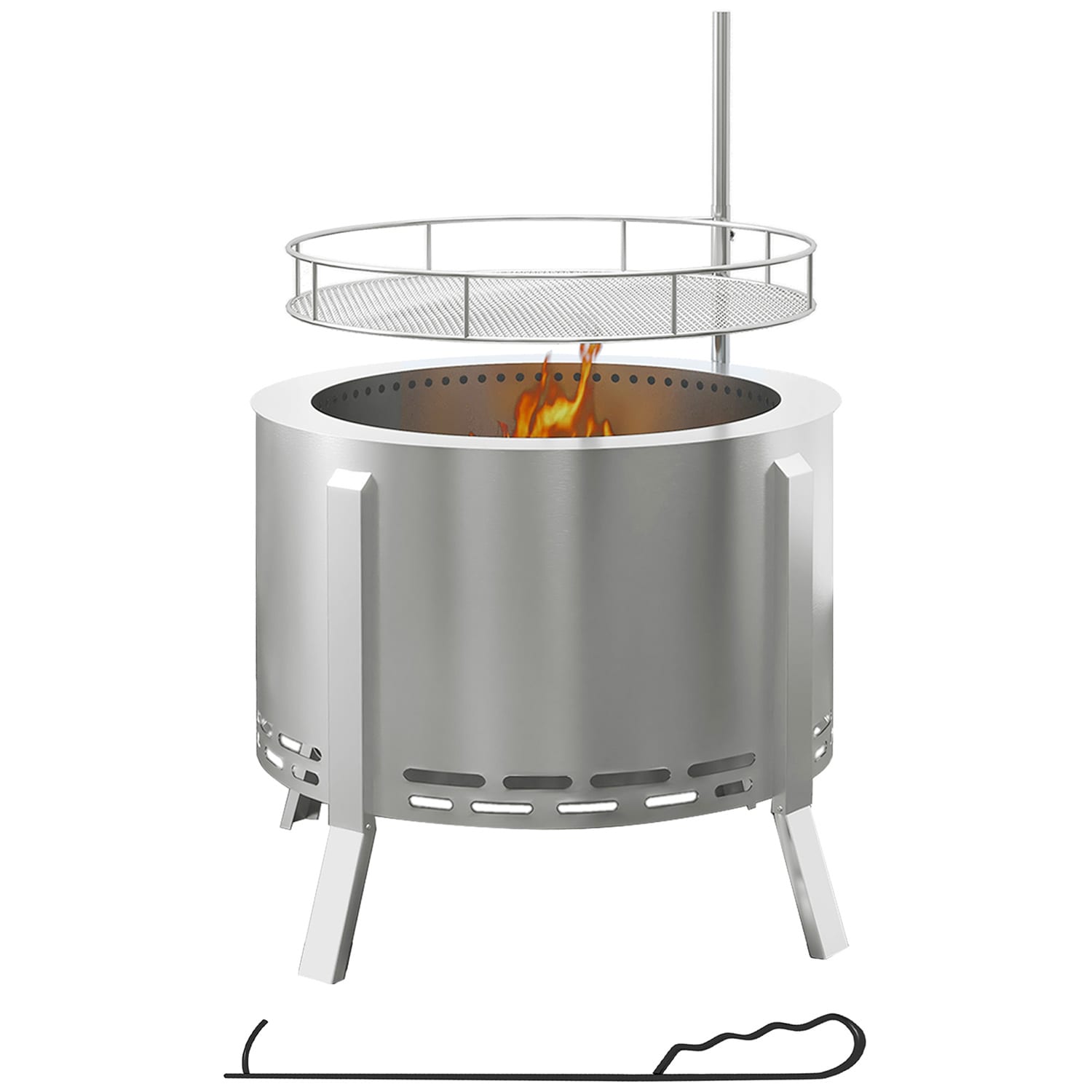 Bybafun YB4200005 465-Sq. Inches Orange Pellet Grill