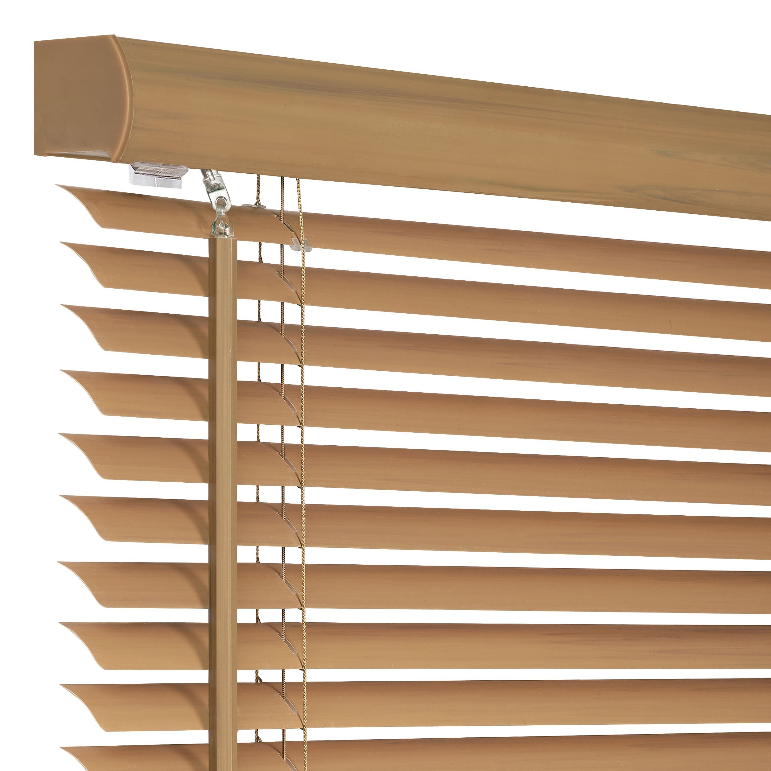 Achim 1-in Slat Width 23-in X 64-in Cordless Woodtone Vinyl Light ...