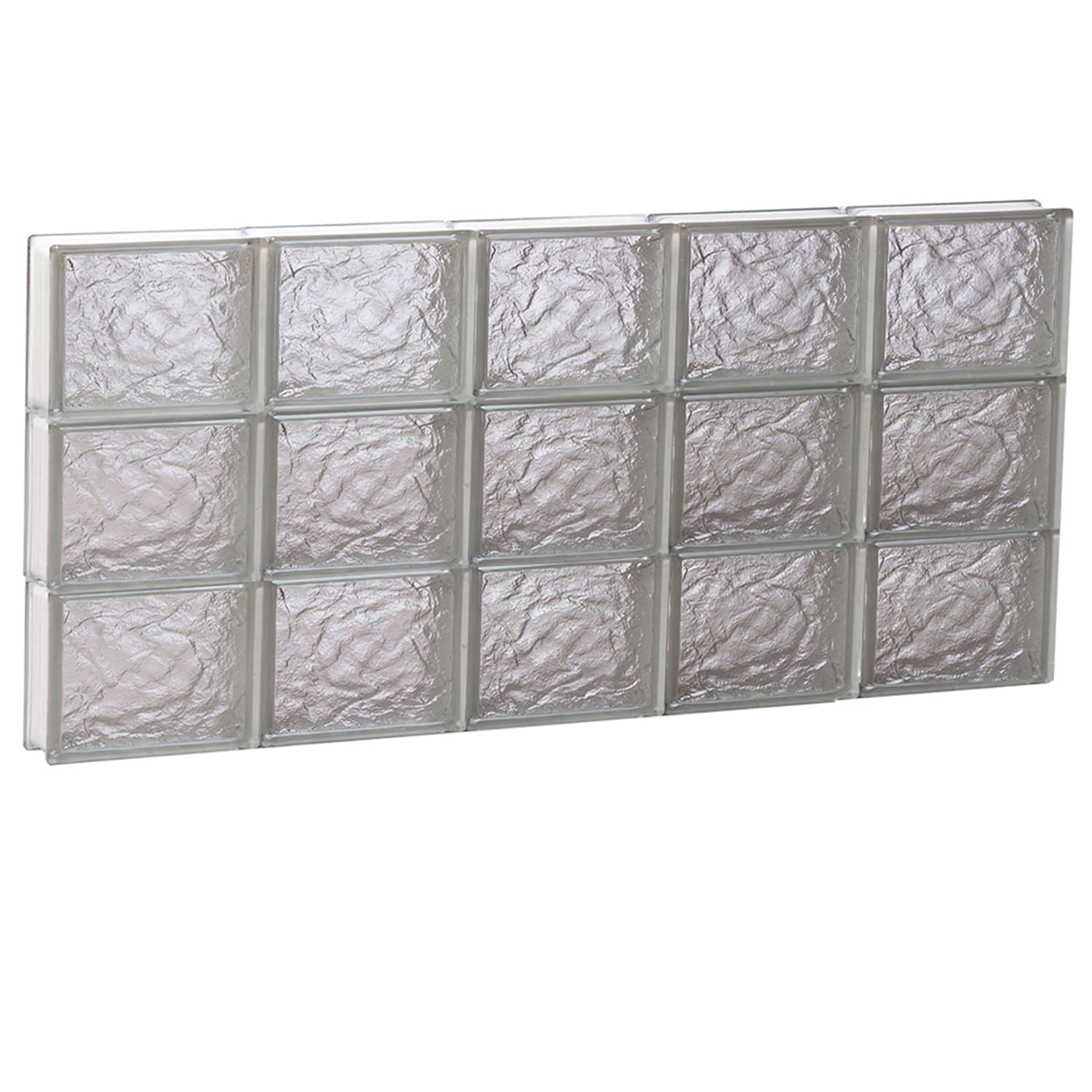 REDI2SET S4018IS Ice Glass 38-3/4-in x 17-1/4-in Frameless Replacement Glass Block Window