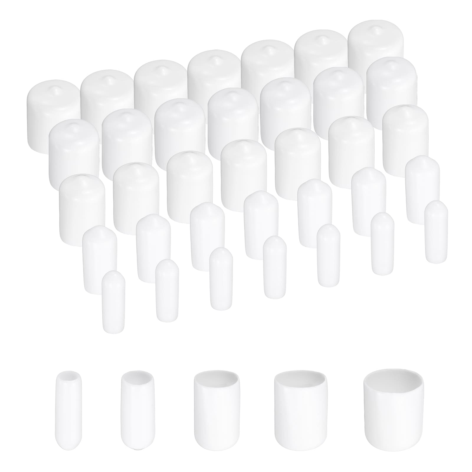 Unique Bargains 100pcs Round Rubber End Caps Protective Caps 1/8-Inch 1 ...