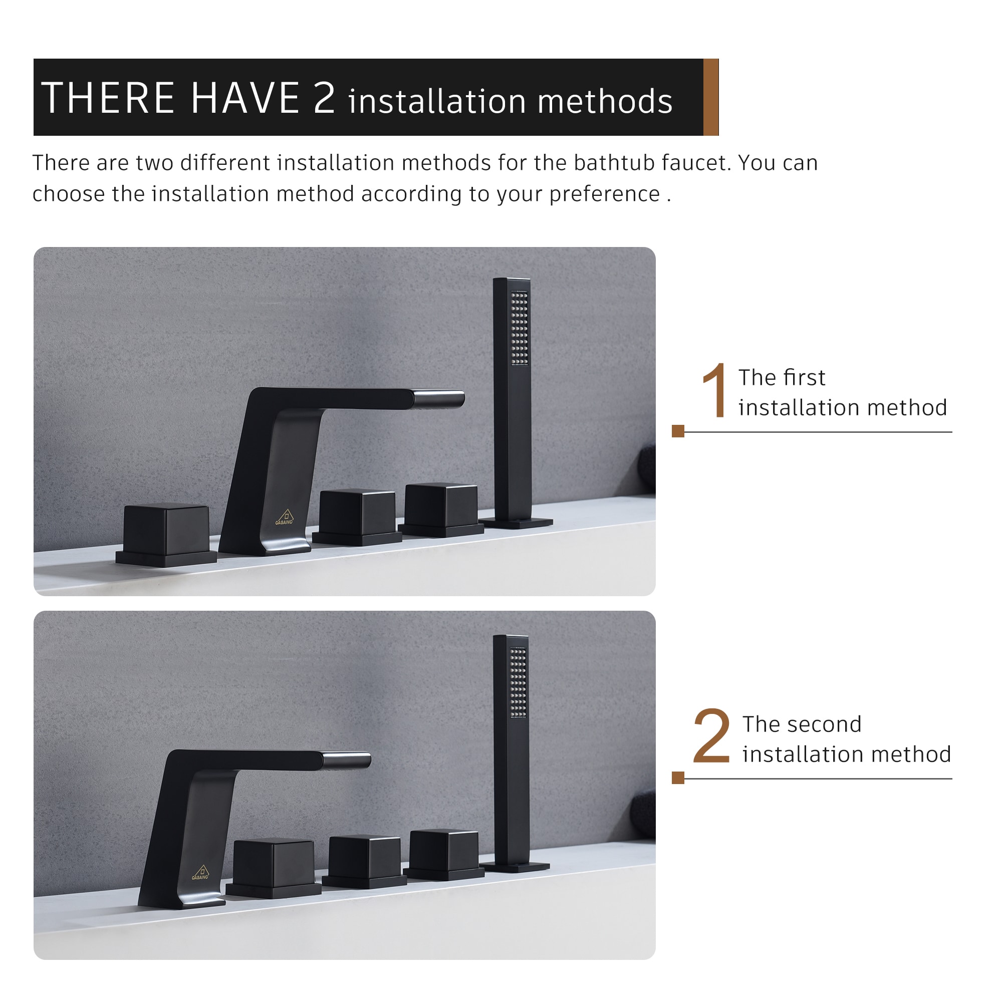 CASAINC M5437-MB Roman-Tub-Faucets - View #3