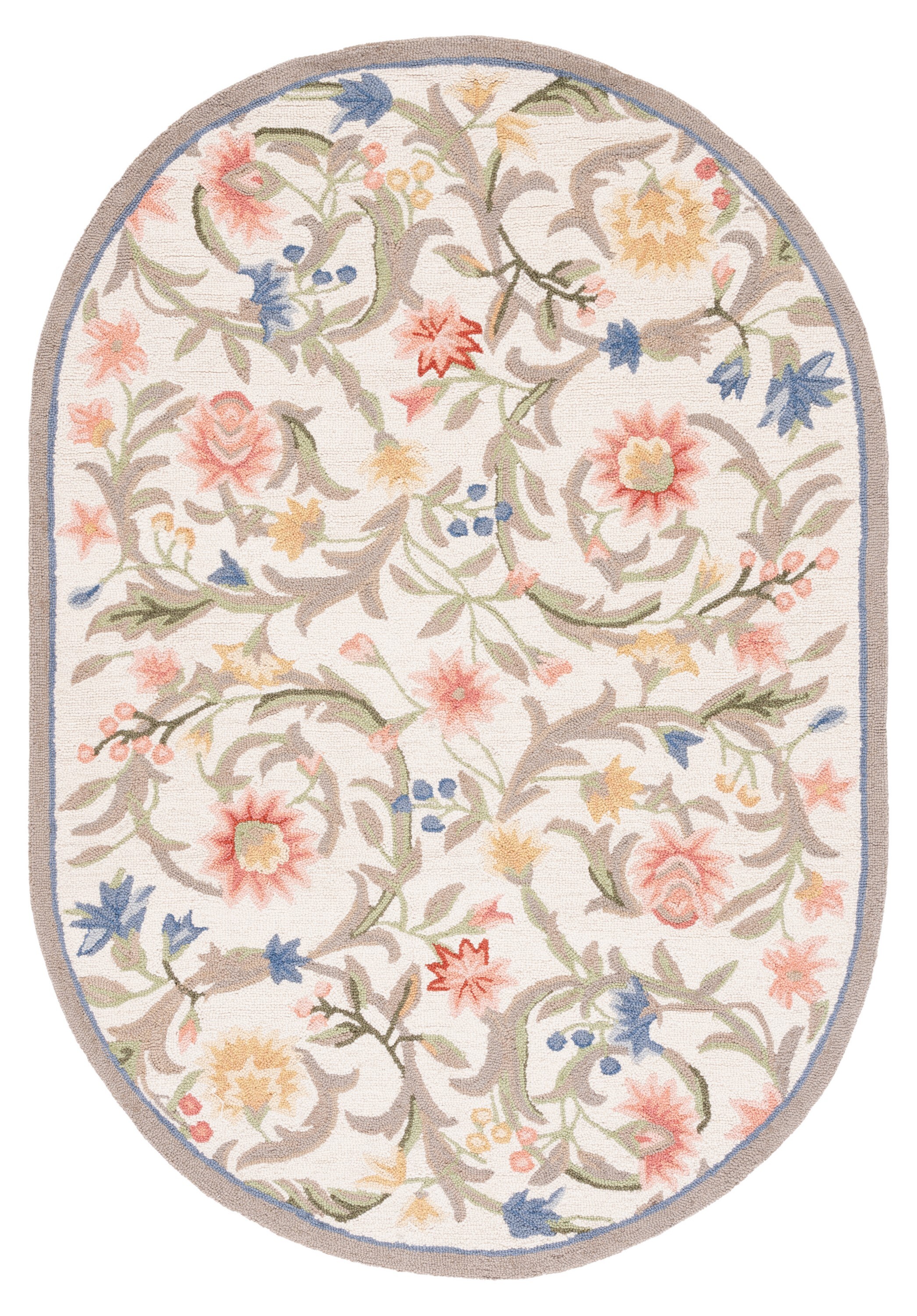 Safavieh Blossom Dicy 6 X 6 Wool Beige Round Indoor Floral